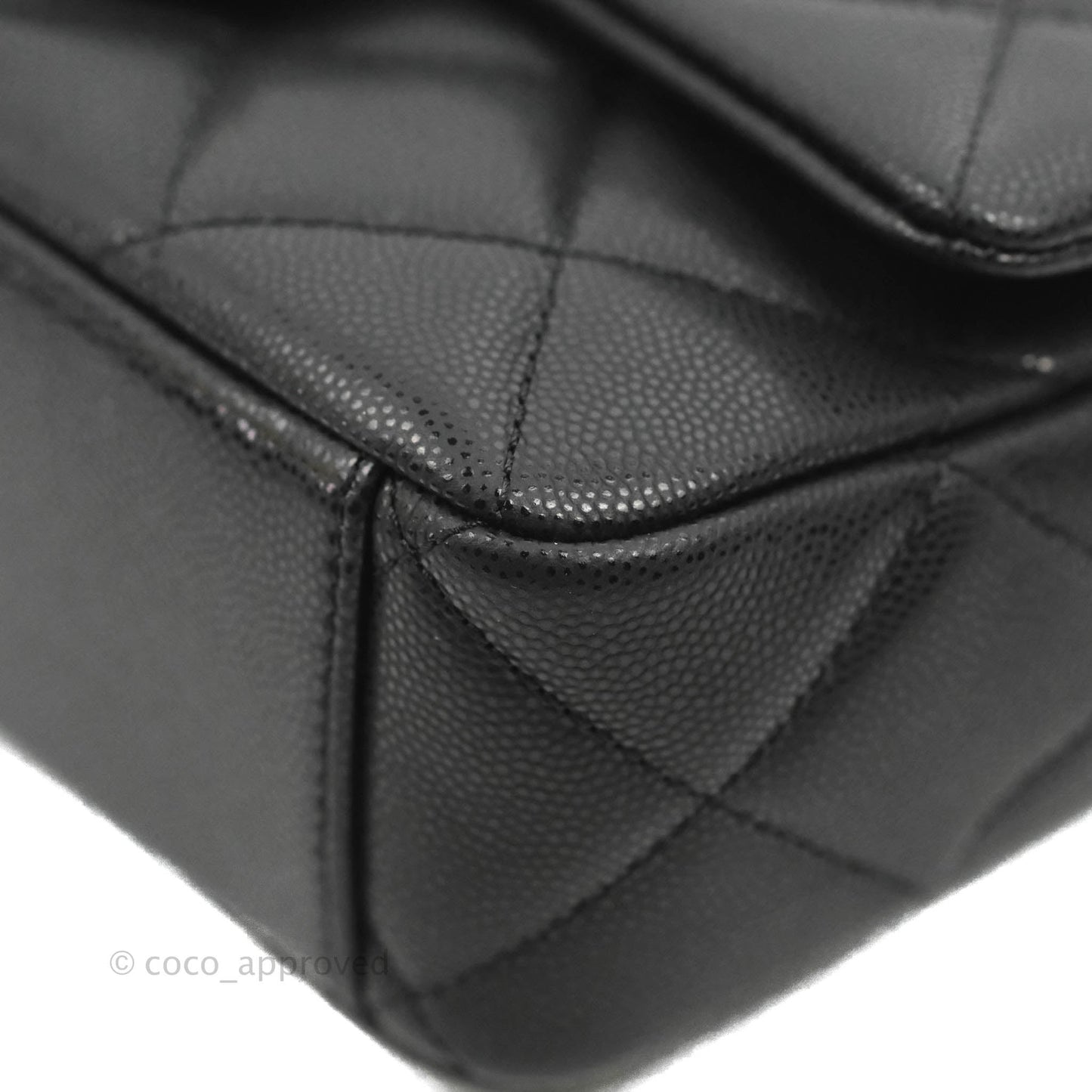 Chanel Small Flap with Coin Charm Black Caviar Aged Gold Hardware 22A