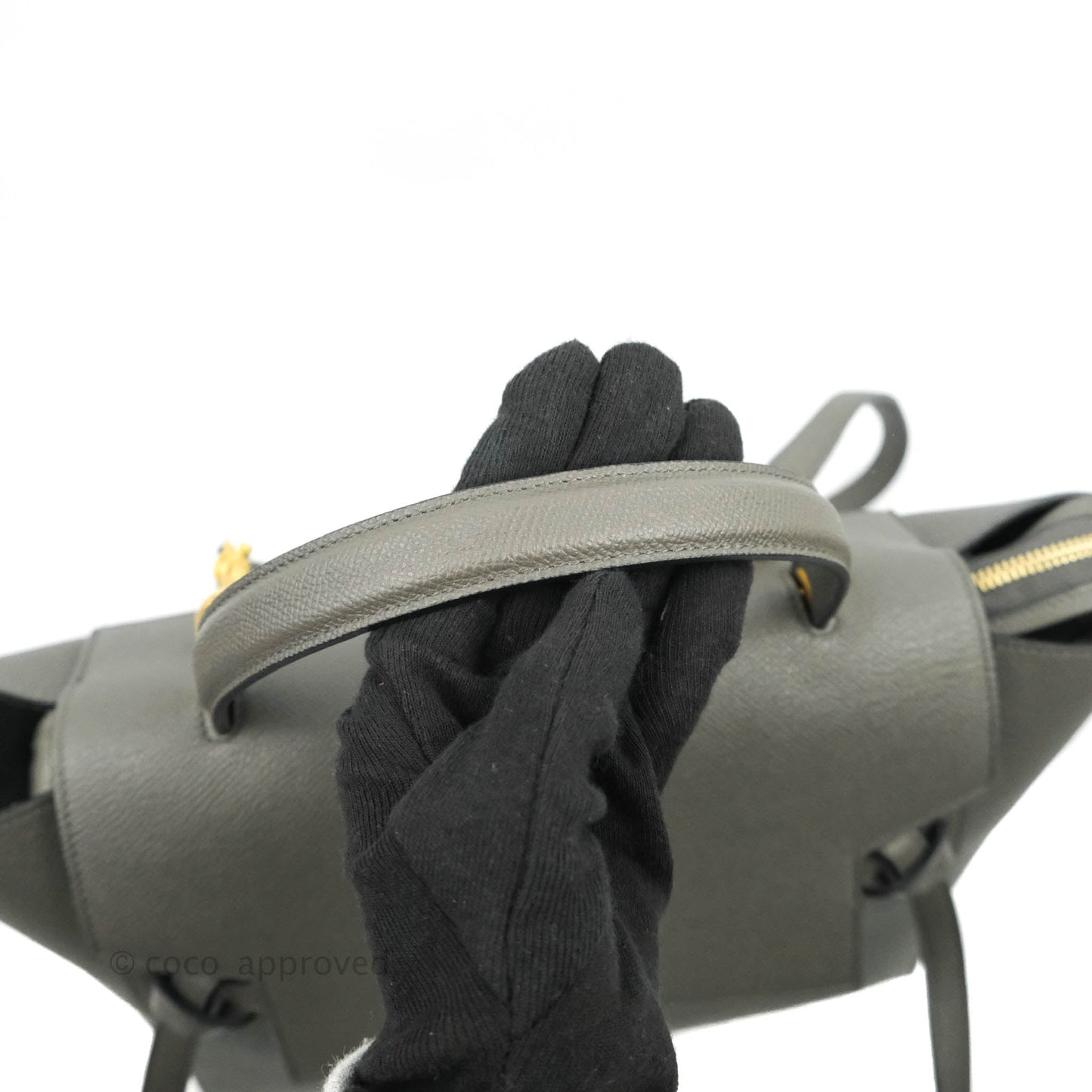 Celine Mini Belt Bag Grey Grained Calfskin Gold Hardware