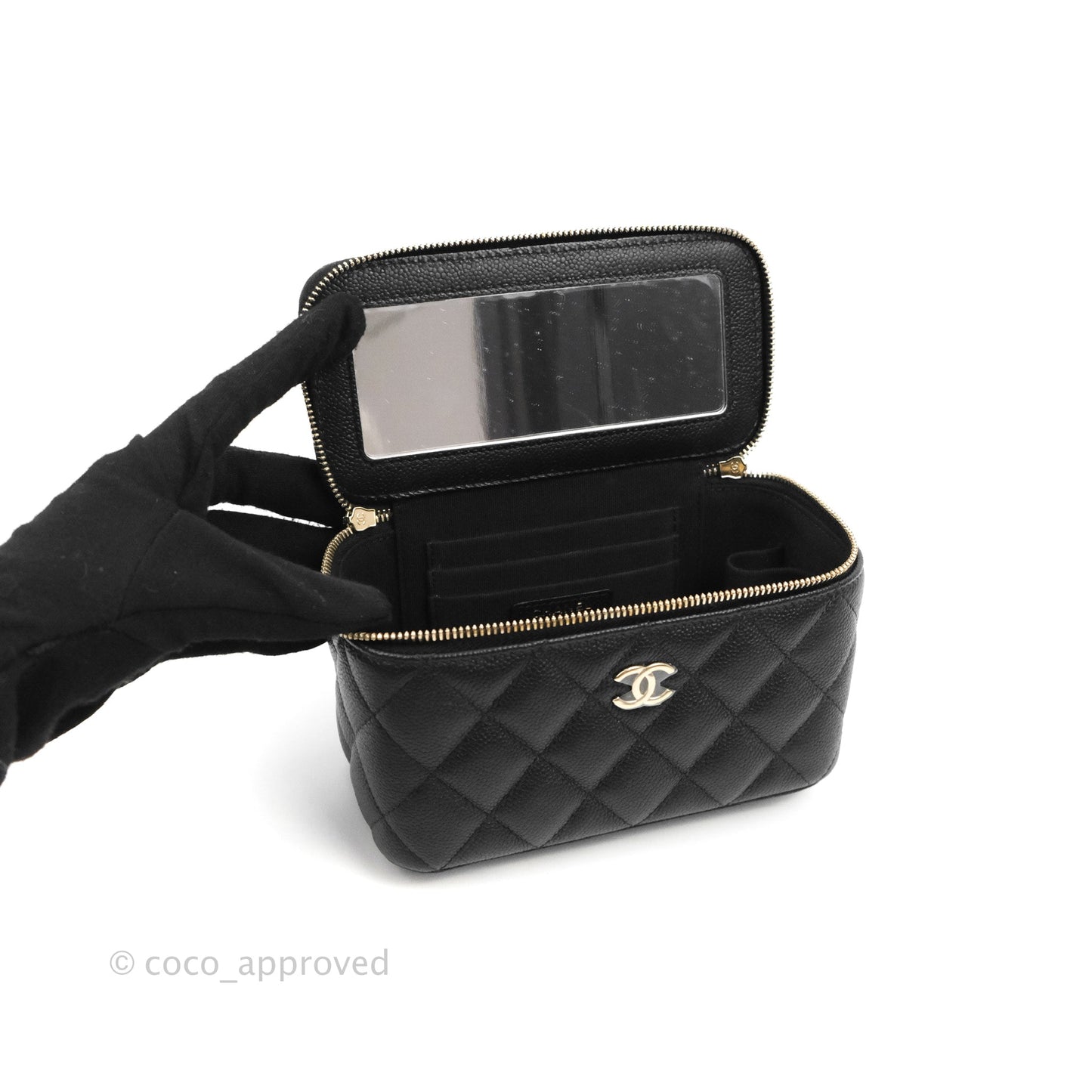 Chanel Vanity with CC Chain Black Caviar Gold Hardware