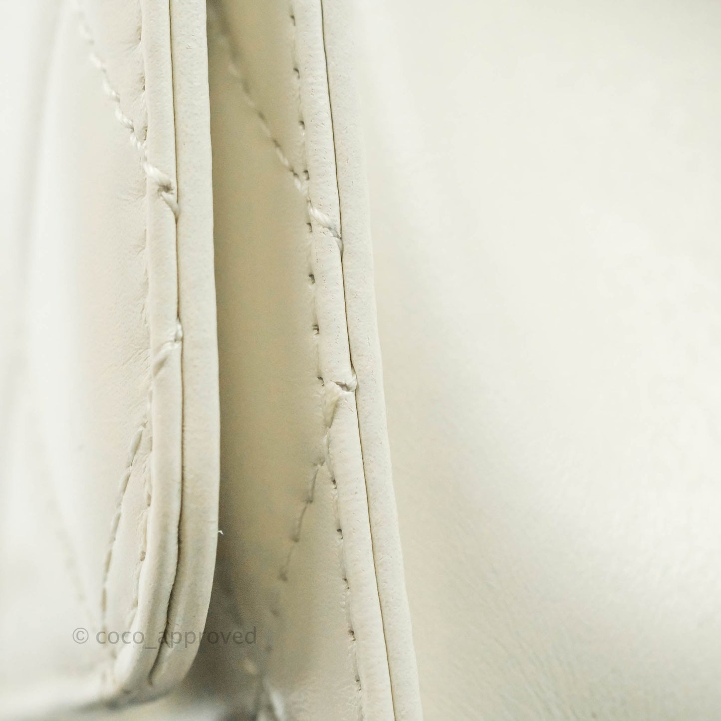 Chanel Quilted Mini Perfect Fit Adjustable White Calfskin Aged Gold Hardware