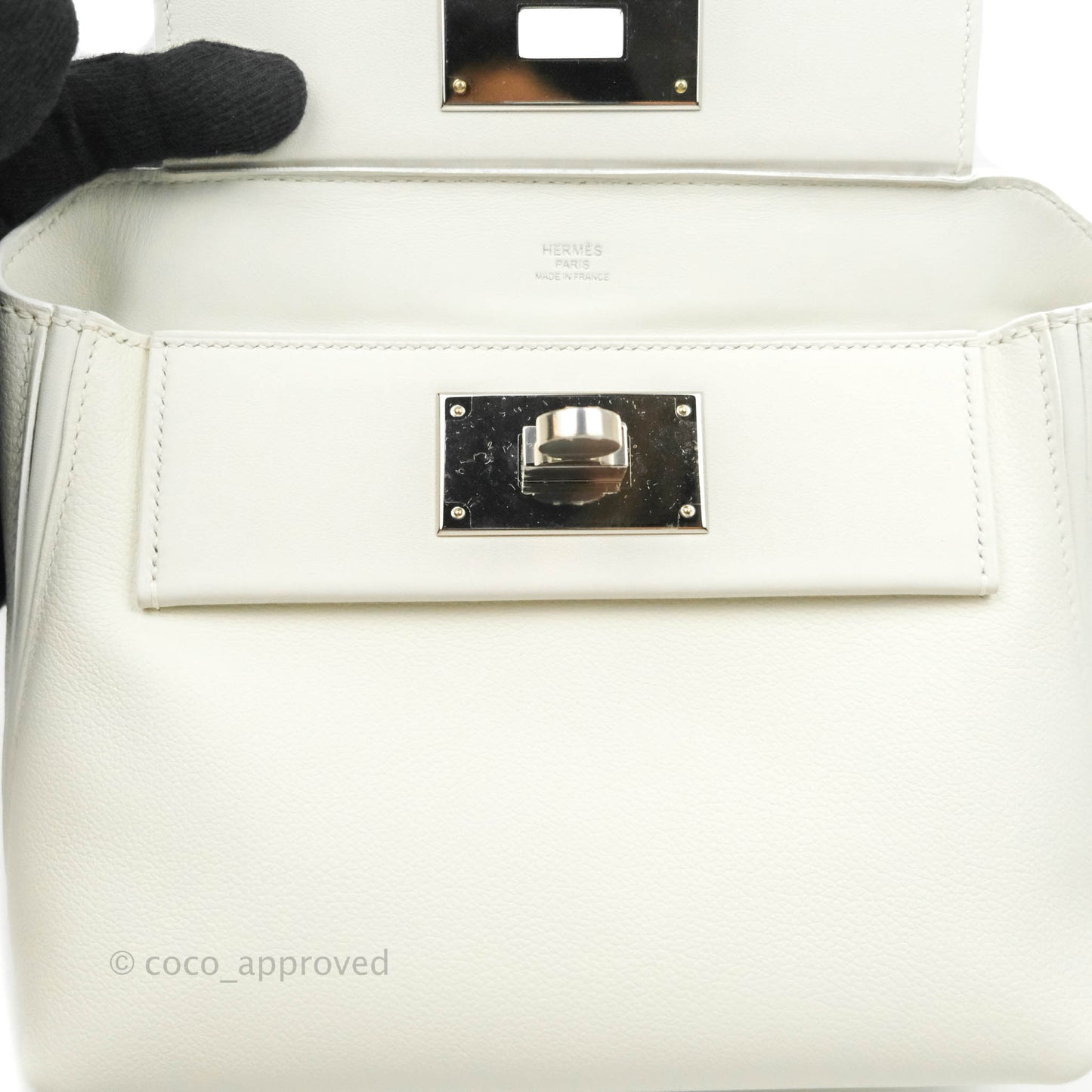 Hermès 24/24 21 Mini Blanc Evercolour Swift Palladium Hardware