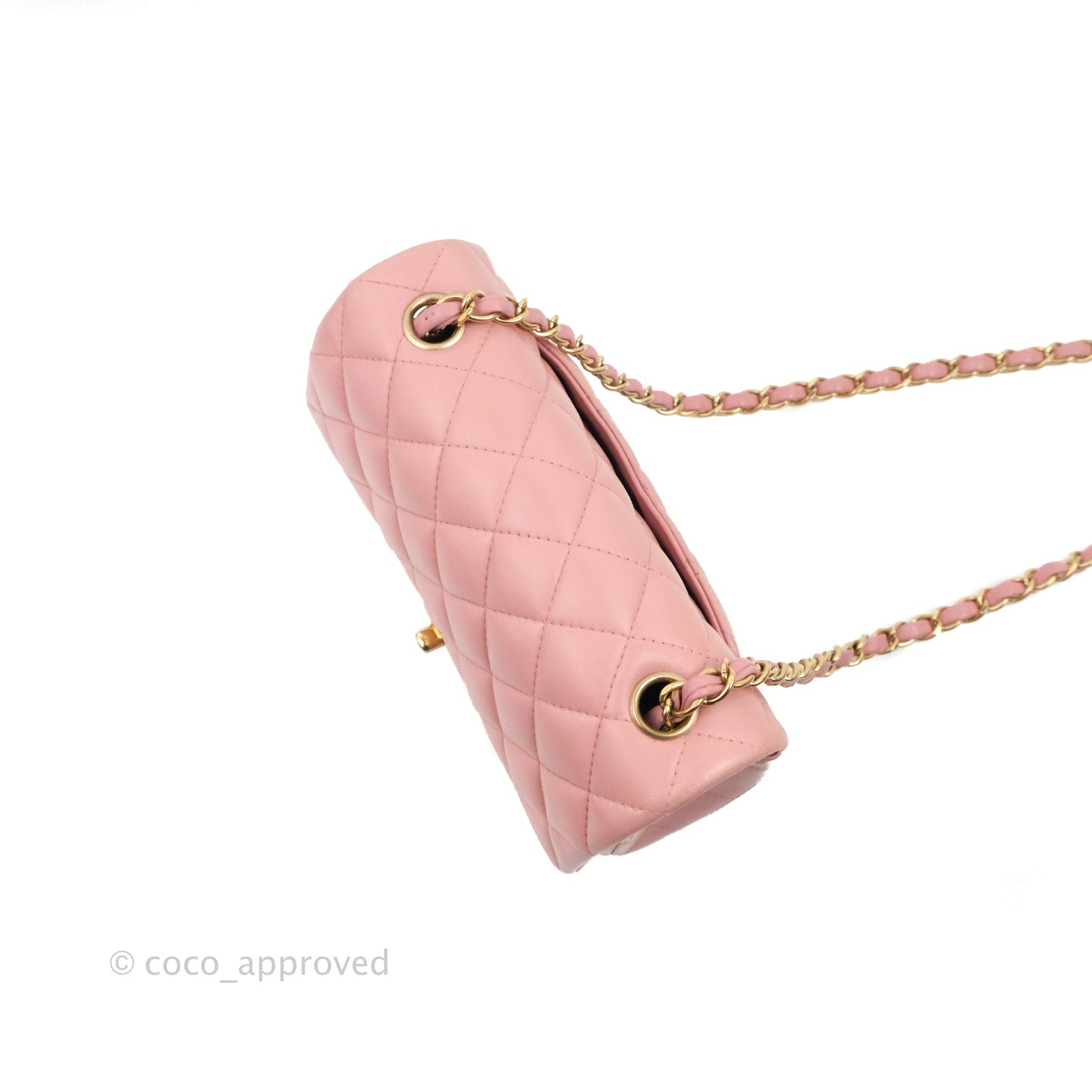 Chanel Quilted Mini Rectangular Flap Pink Lambskin Gold Hardware