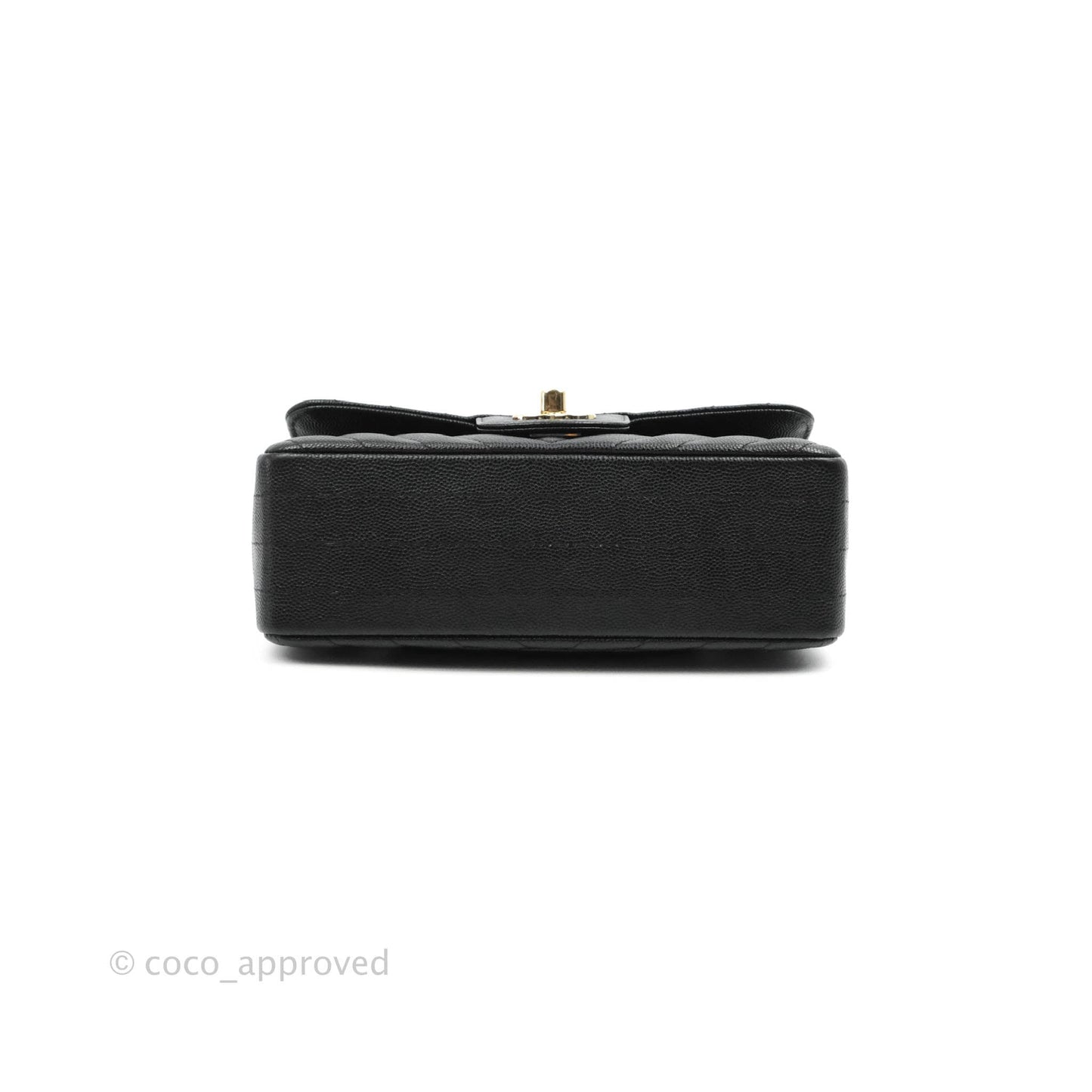 Chanel Chevron Mini Rectangular Flap Black Caviar Gold Hardware