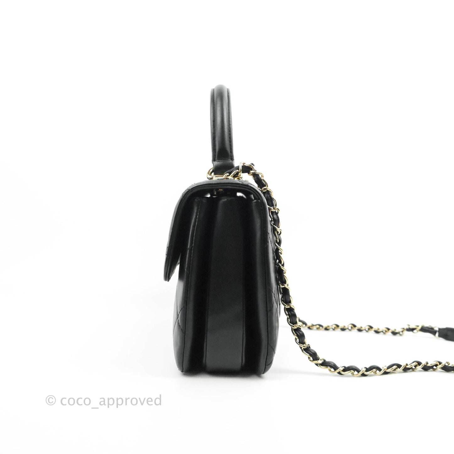 Chanel Small Trendy CC Black Lambskin Gold Hardware