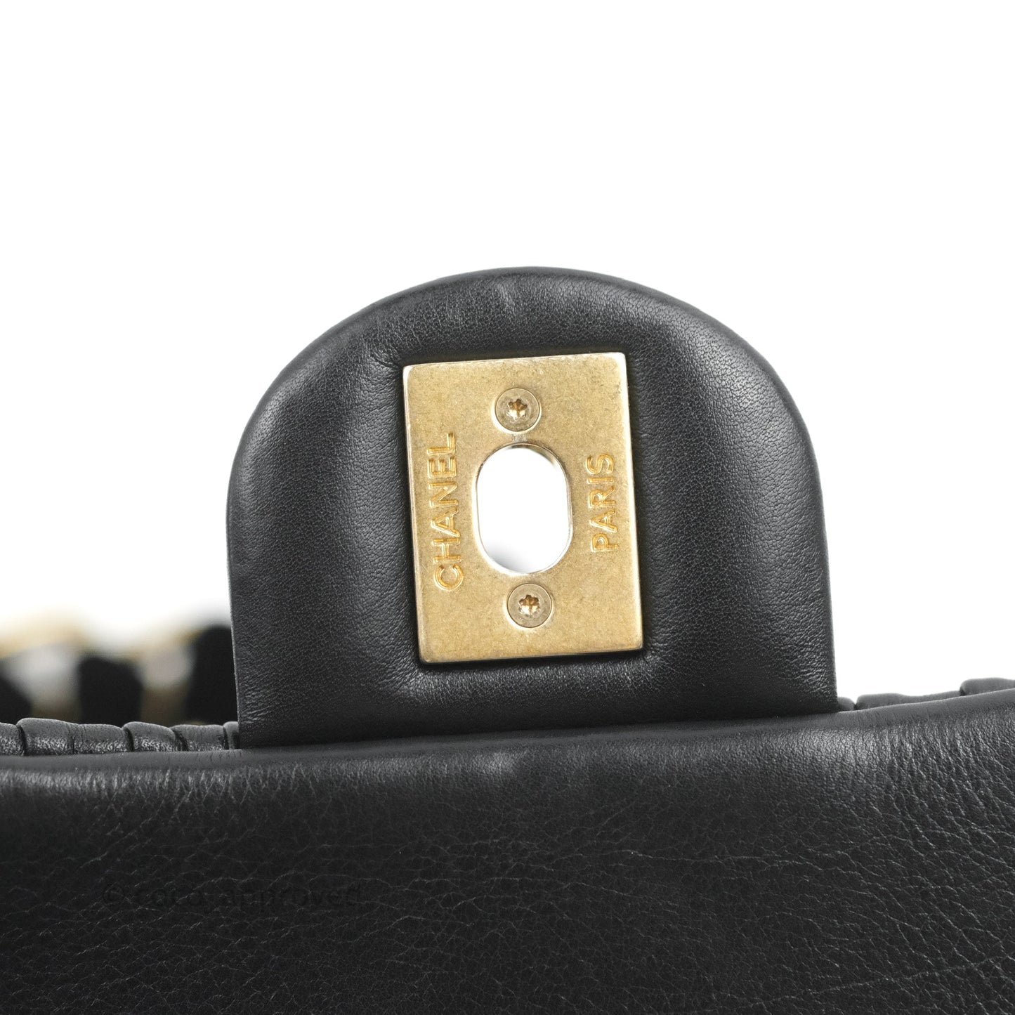 Chanel Small Coin Charm Flap Velvet Strap Black Lambskin Aged Gold Hardware