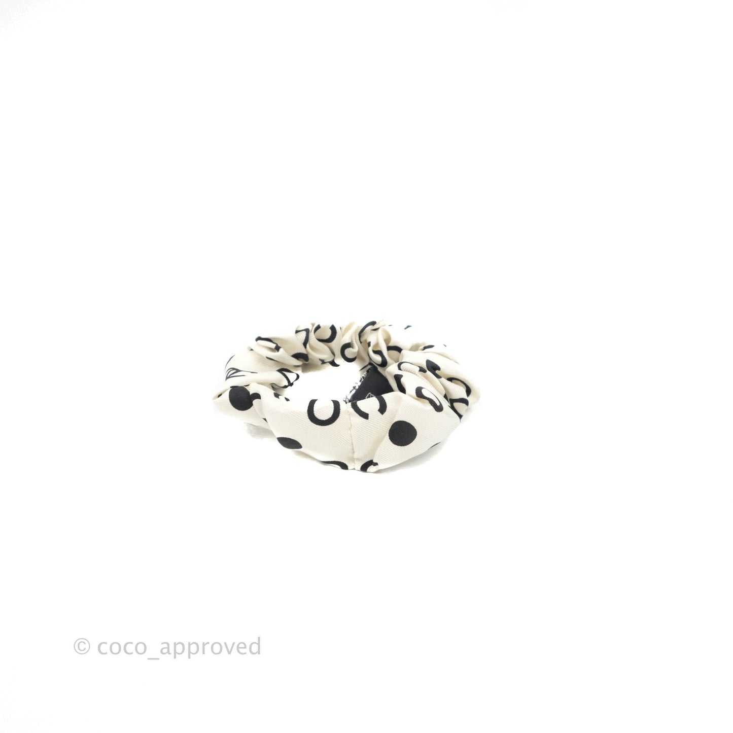 Chanel Coco Bow Silk Hair Accessory Ivory & Black