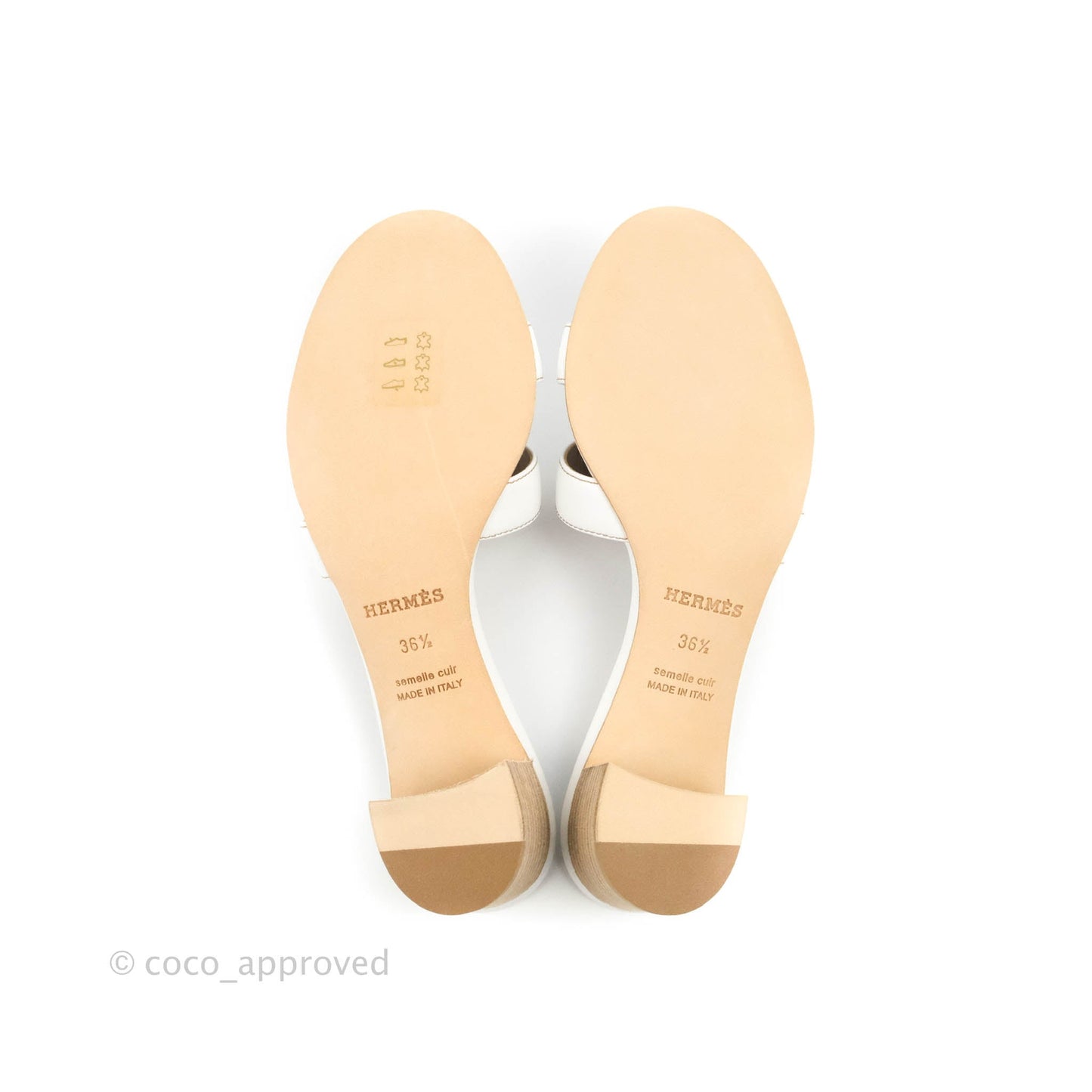 Hermes Oasis Sandal in White Size 36.5
