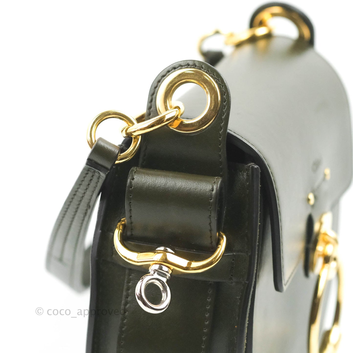 Chloé Small Tess Bag Dark Green Calfskin Suede