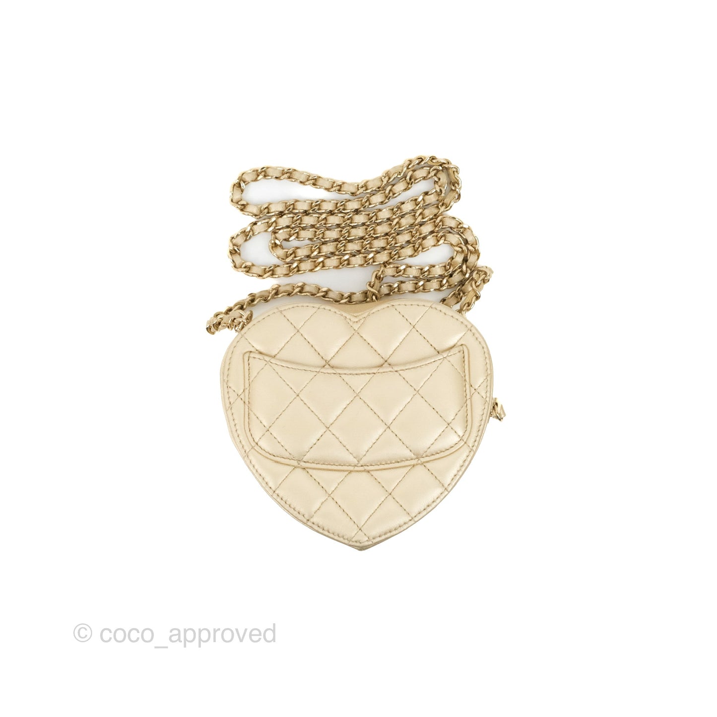 Chanel Small Heart Bag Gold Lambskin Gold Hardware 22S