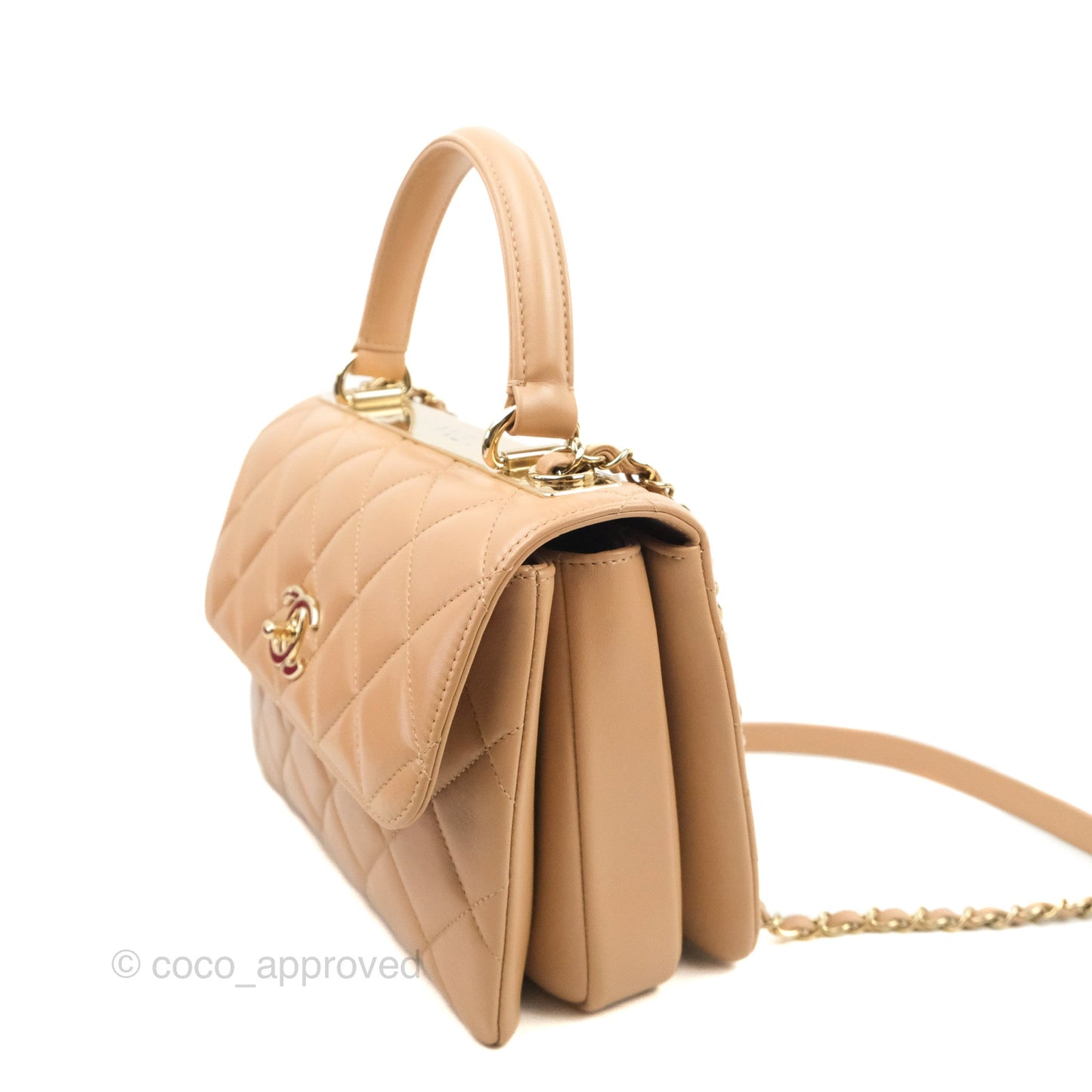 Chanel Small Trendy CC Beige Lambskin Gold Hardware