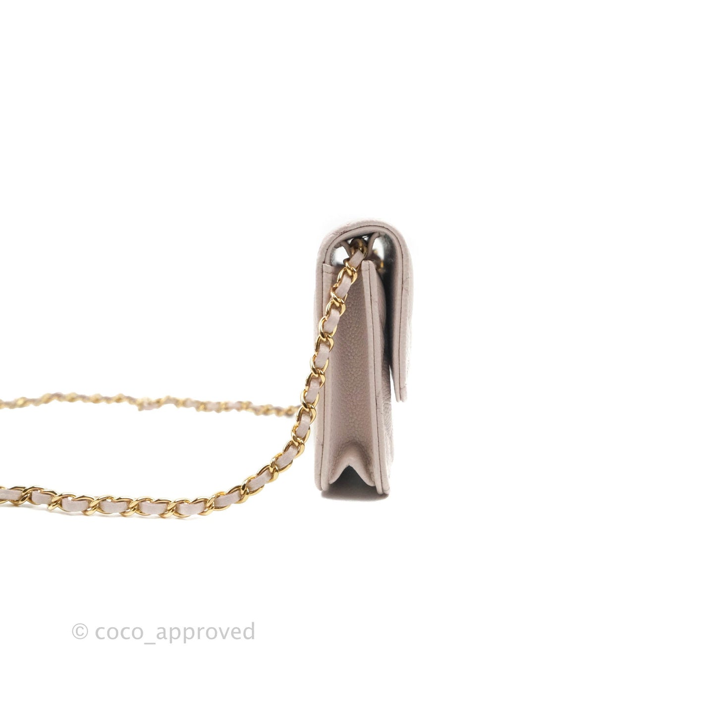 Chanel Miss Coco Clutch With Chain Quilted Lilac Pink Caviar Gold Hardware