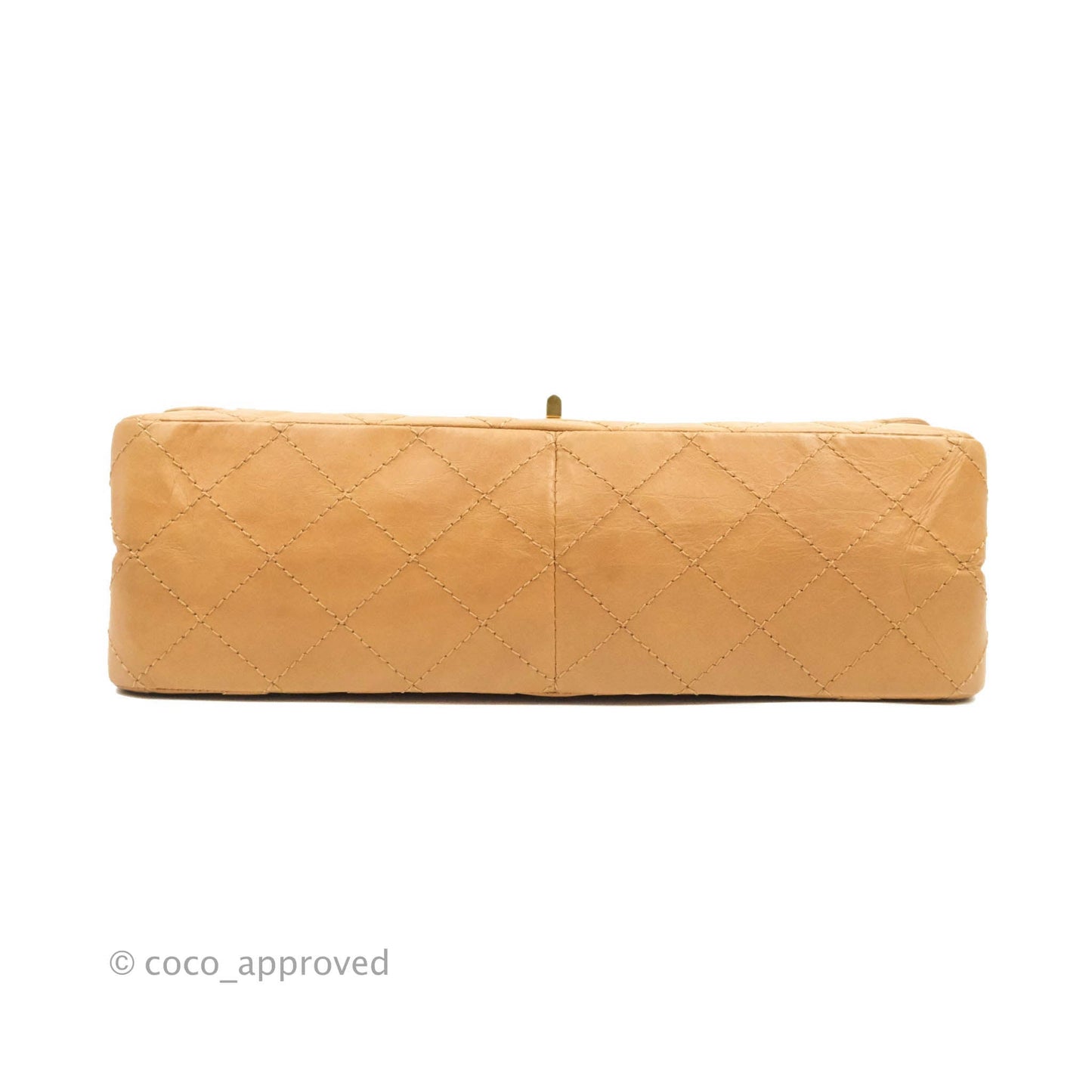 Chanel Quilted Reissue 227 Flap Beige Calfskin Aged Gold Hardware