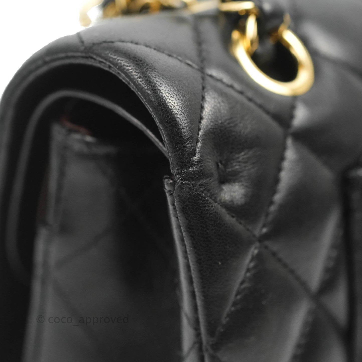 Chanel Classic M/L Medium Flap Quilted Black Lambskin Gold Hardware