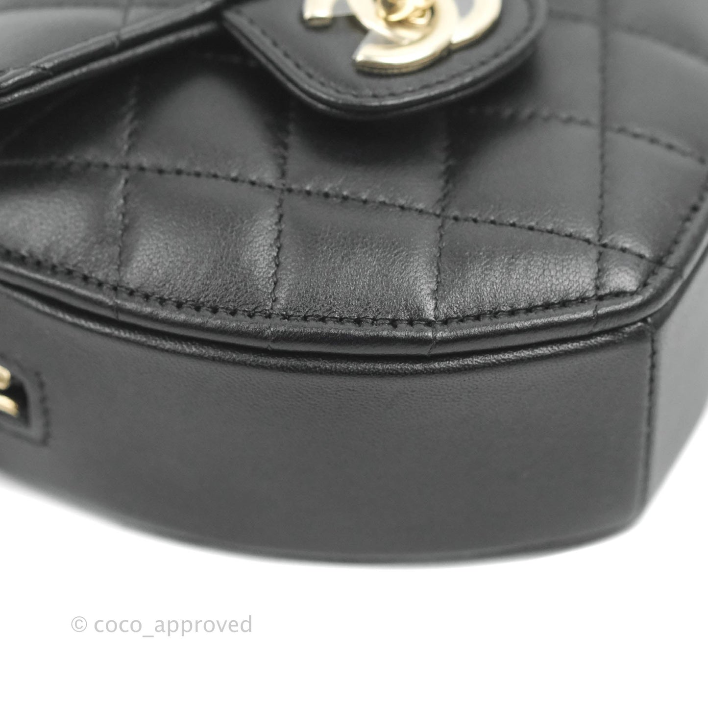 Chanel Small Heart Bag Black Lambskin Gold Hardware 22S