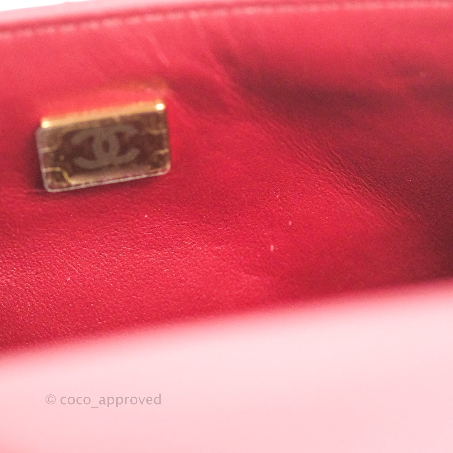 Chanel Quilted Mini Square Burgundy Lambskin Gold Hardware