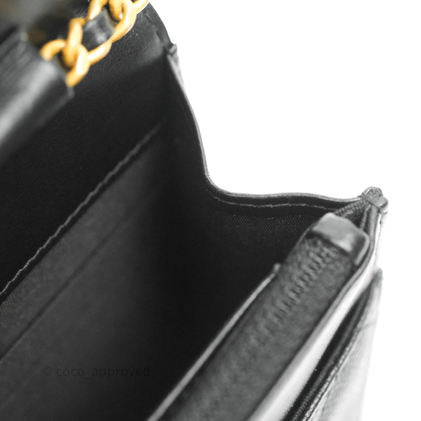Chanel Filigree Wallet on Chain WOC Black Caviar Gold Hardware