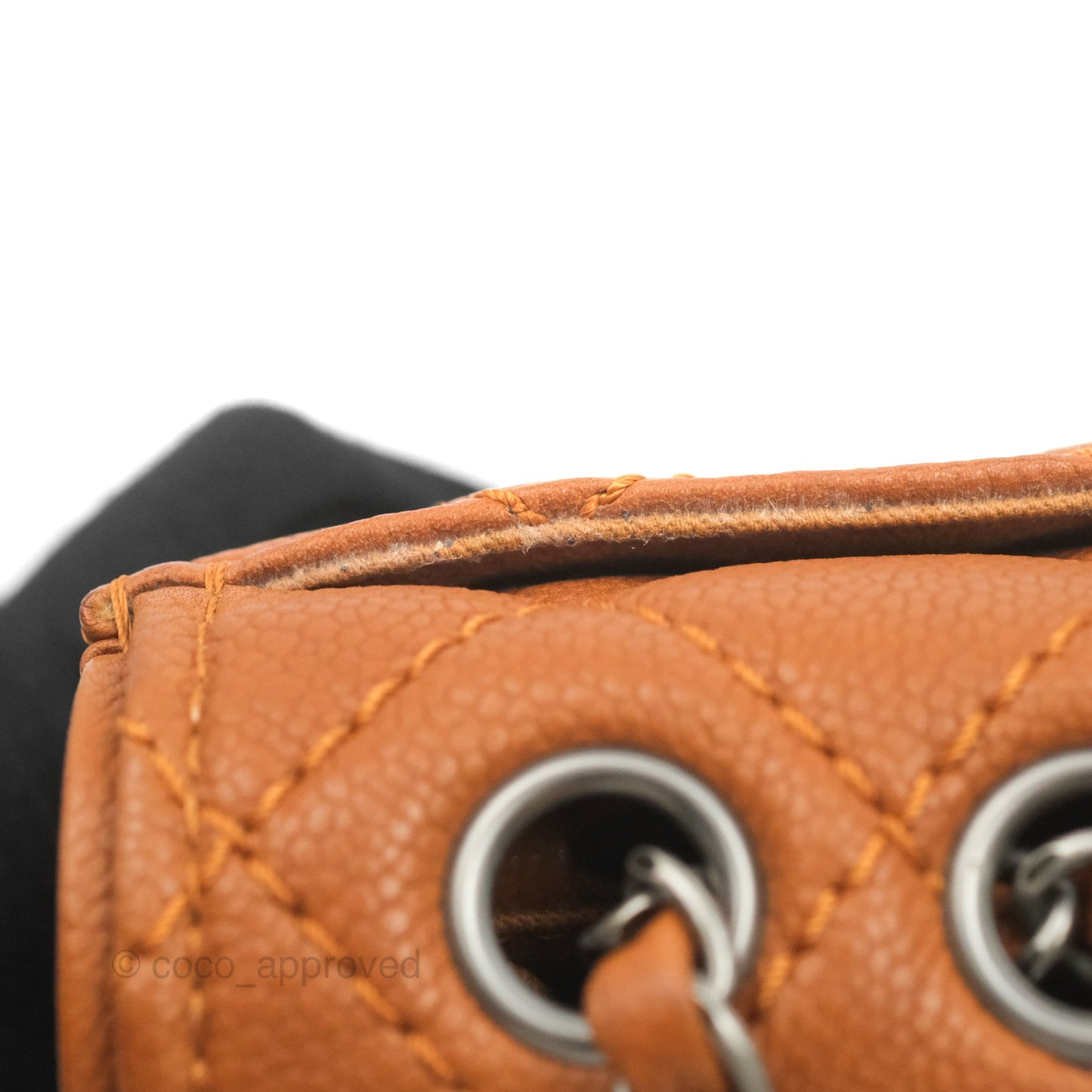 Chanel Flap Bag Quilted Caramel Brown Caviar Ruthenium Hardware