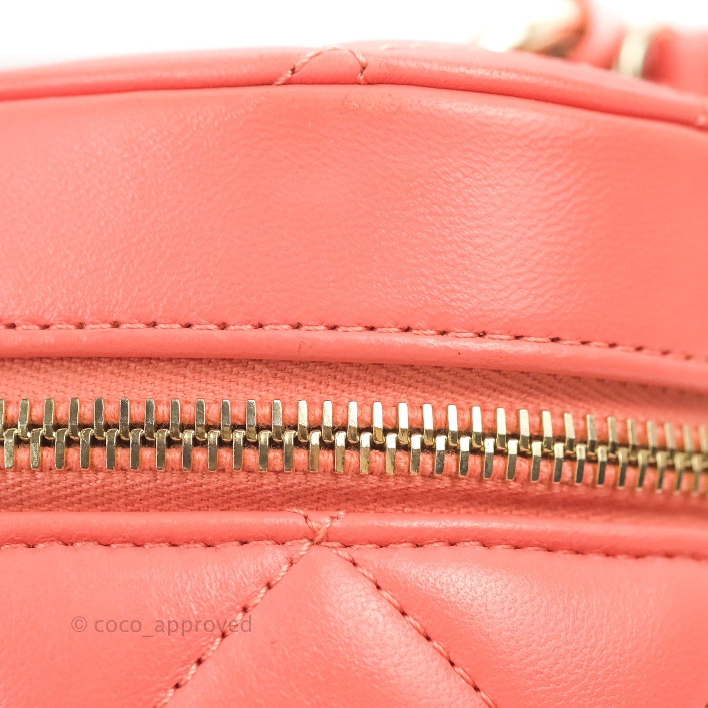 Chanel Trendy CC Vanity Case Coral Pink Lambskin Gold Hardware