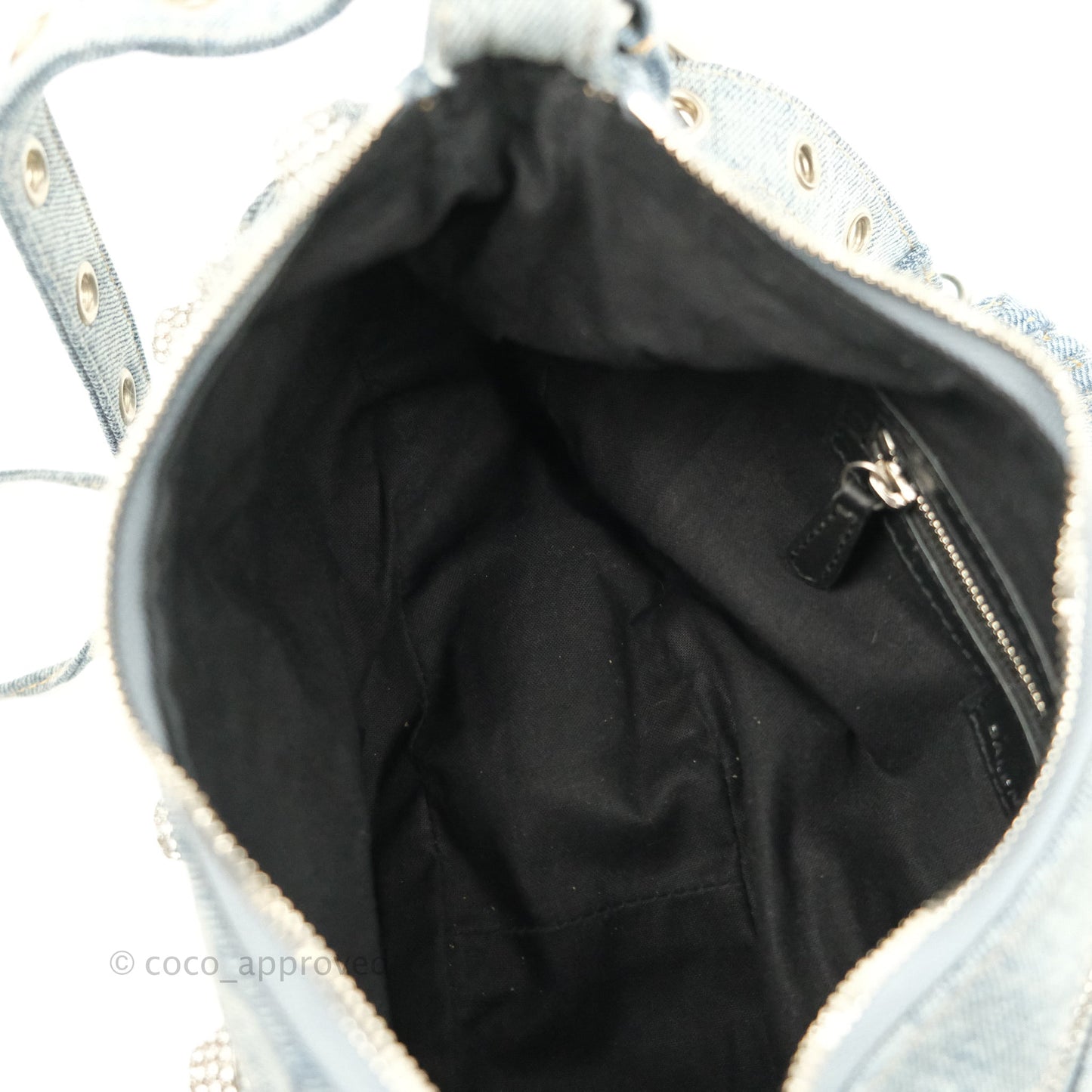 Balenciaga Le Cagole Small Embellished Denim Shoulder Bag
