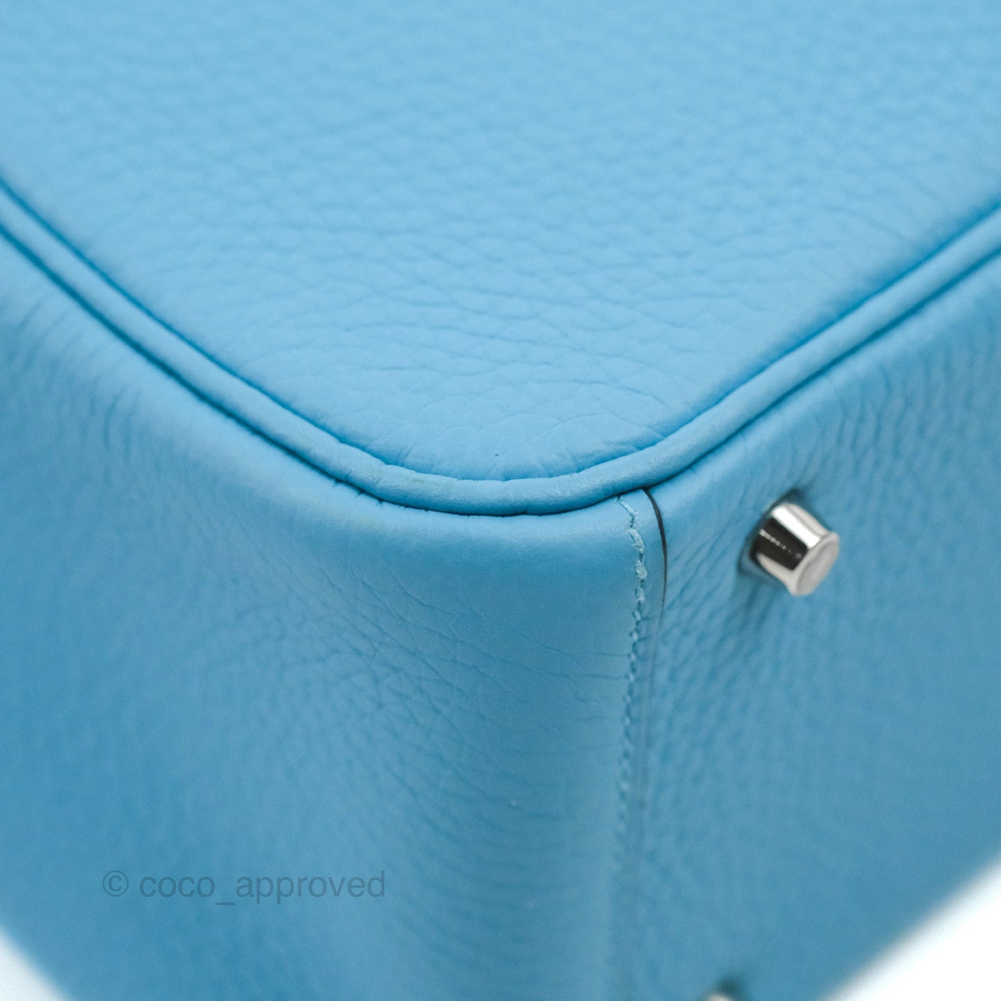 Hermès Mini Lindy 20 Bleu De Nord Clemence Palladium Hardware
