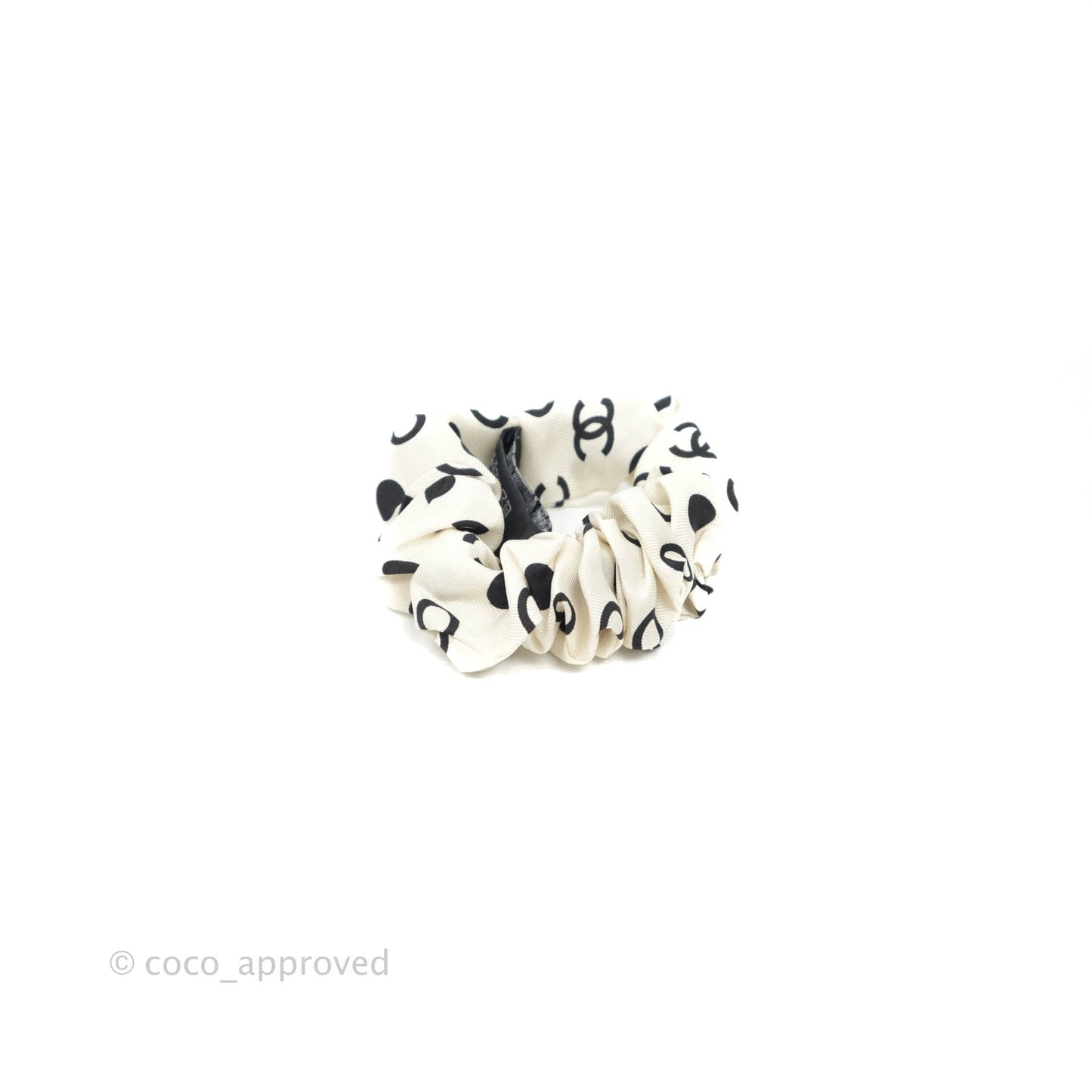 Chanel Coco Bow Silk Hair Accessory Ivory & Black