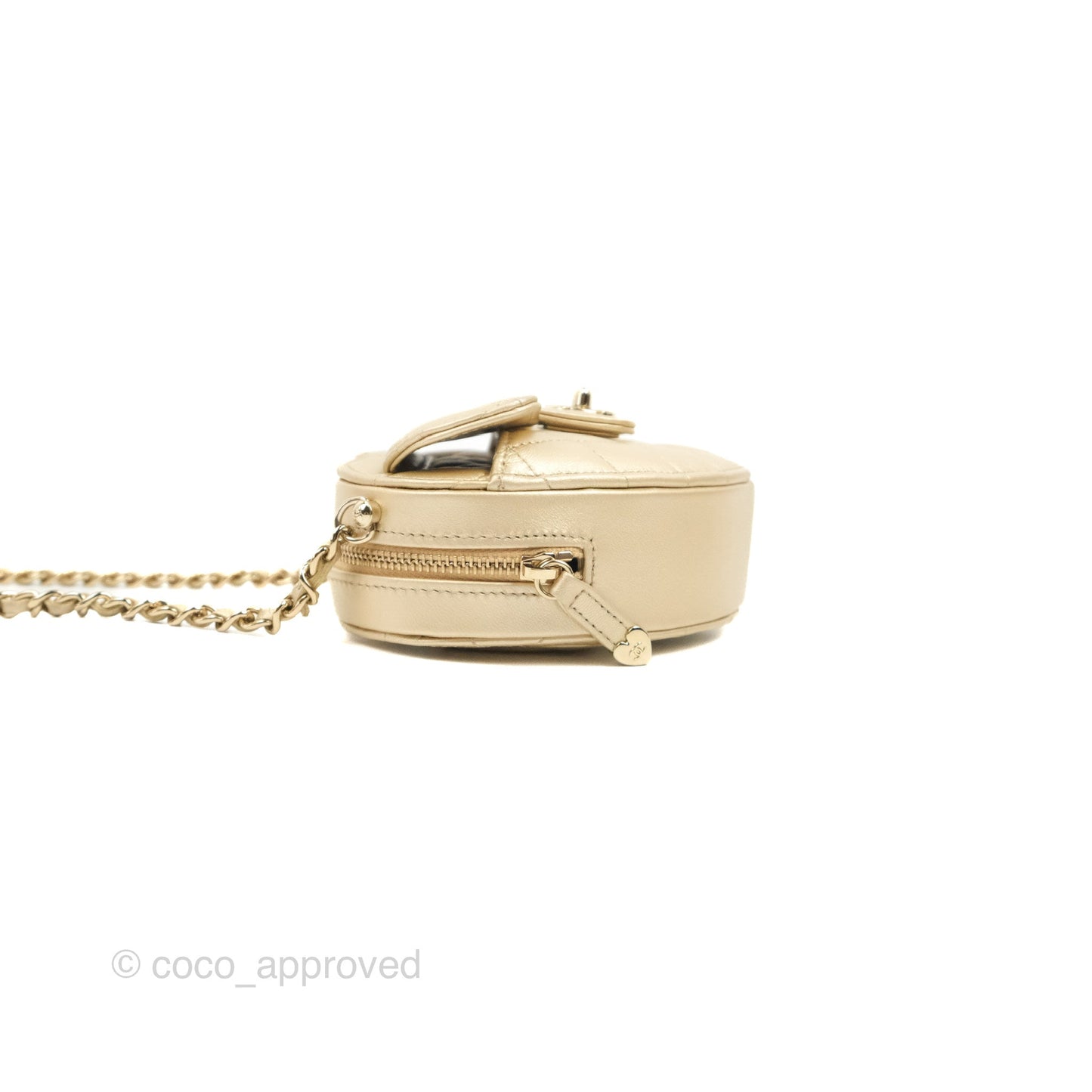 Chanel Small Heart Bag Gold Lambskin Gold Hardware 22S