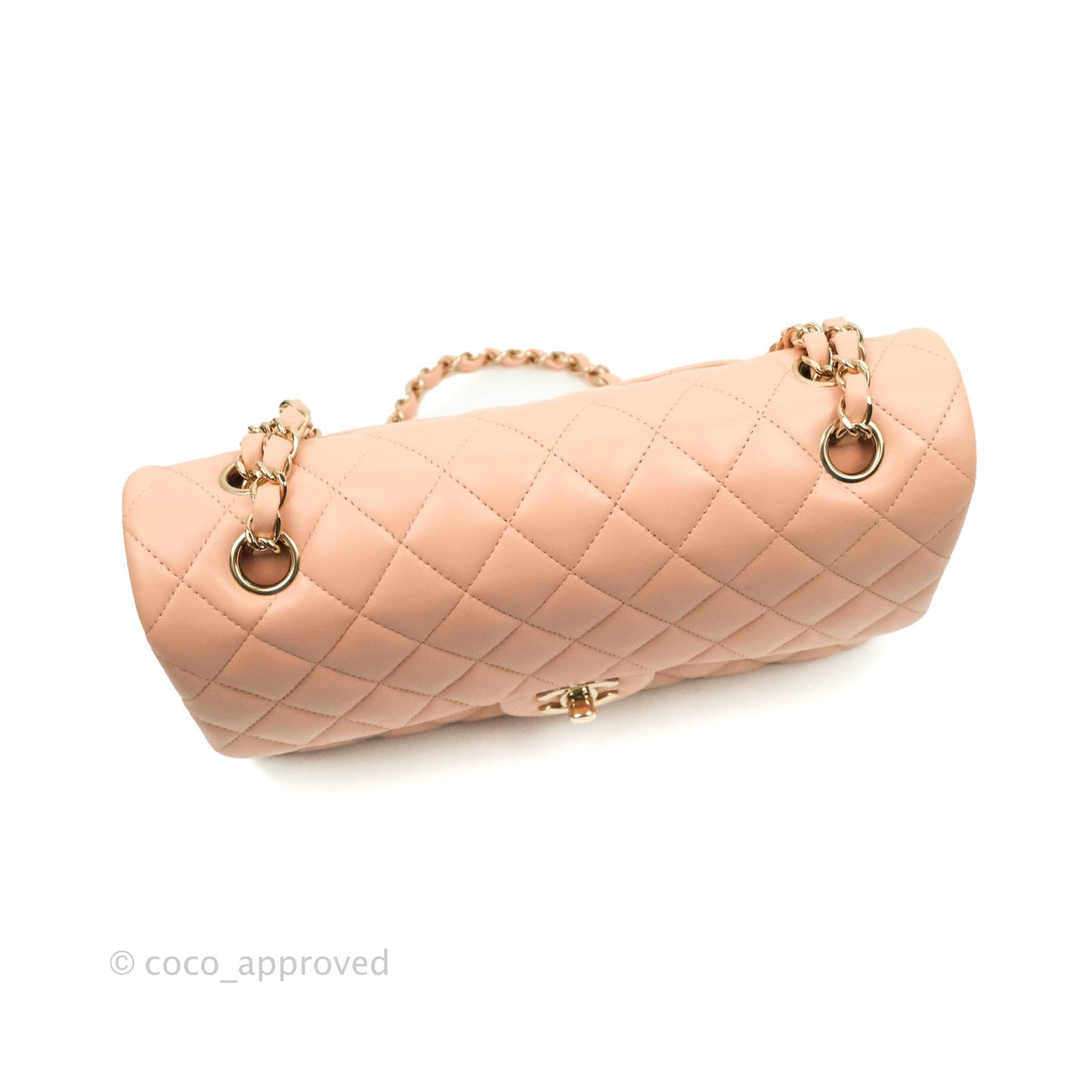 Chanel Classic Medium Flap Quilted Pink Lambskin Light Gold Hardware