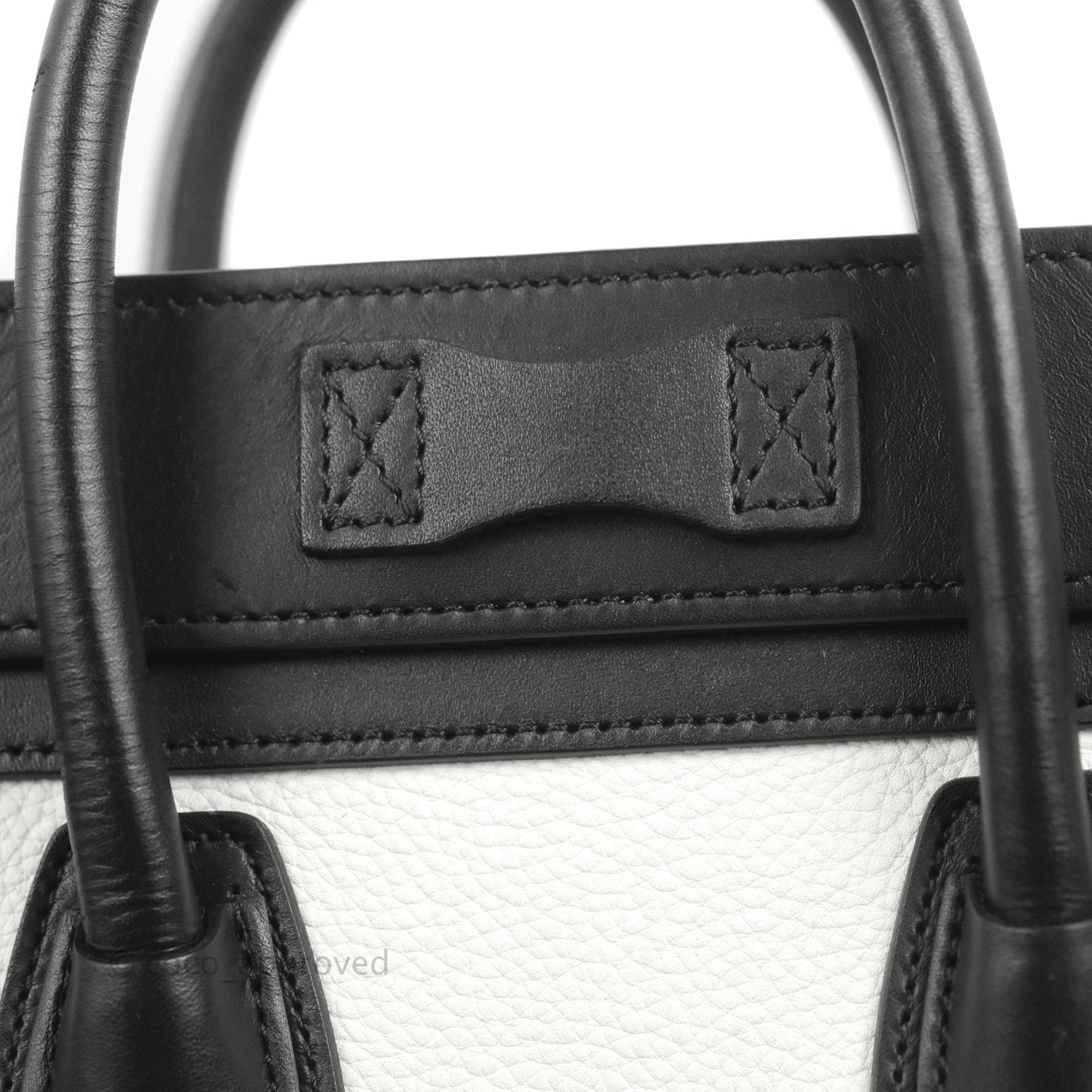 Celine Nano Luggage Bag Tricolour Dune/White/Black Grained Calfskin