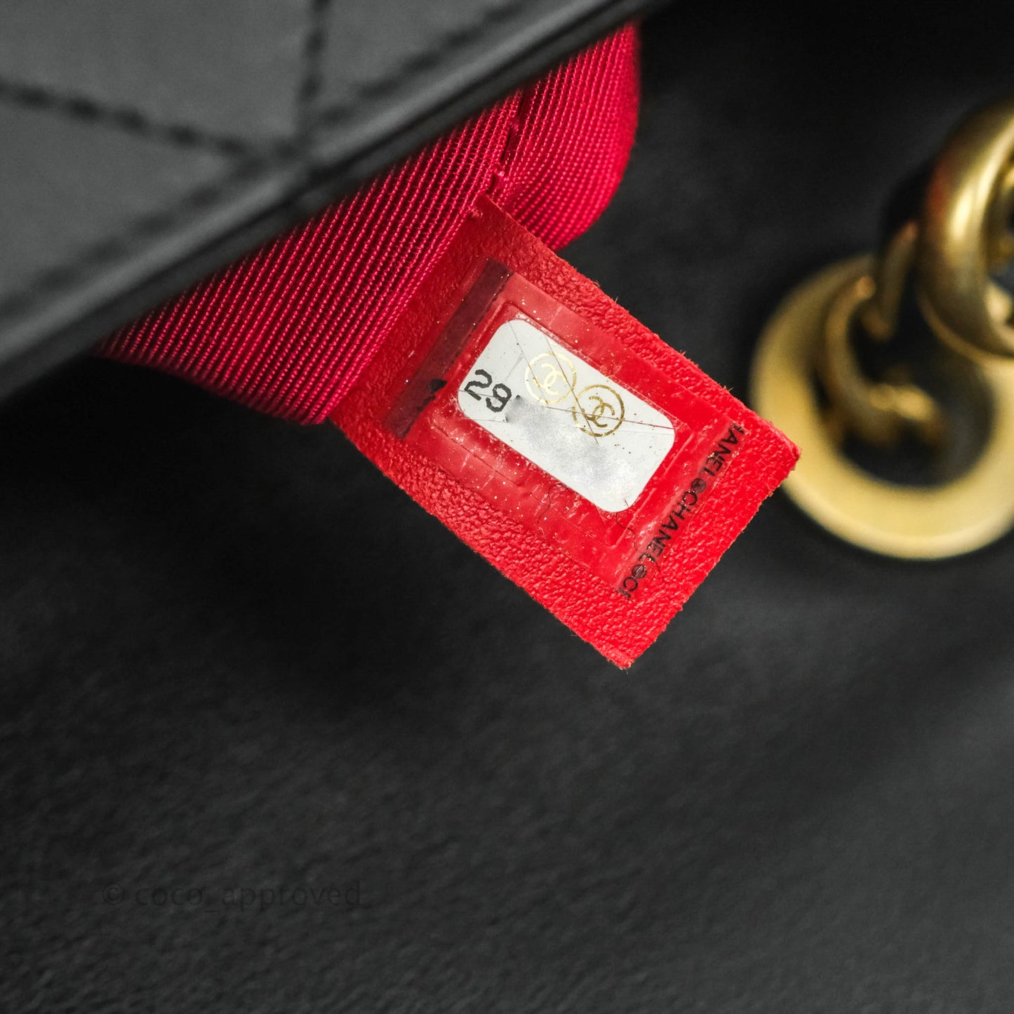 Chanel Logo Enchained Flap Bag Black Calfskin Gold Hardware