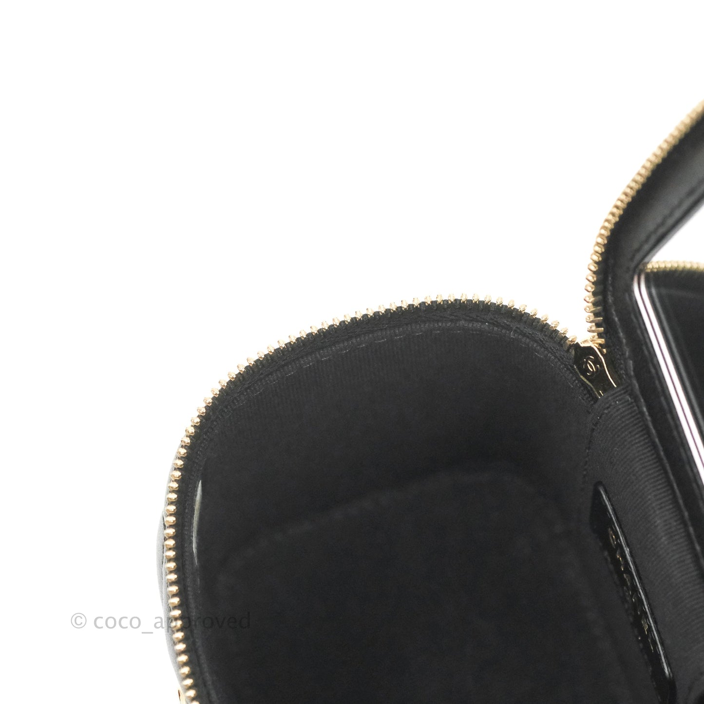 Chanel Mini Top Handle Vanity With Chain Black Lambskin Gold Hardware