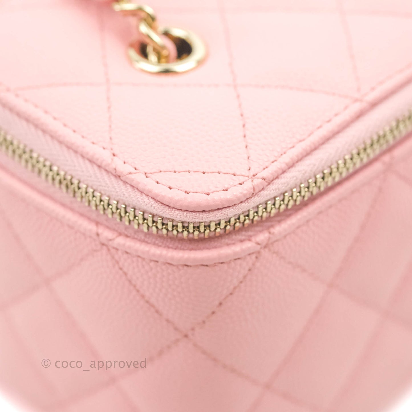 Chanel Classic Vanity with Chain Pink Caviar Gold Hardware