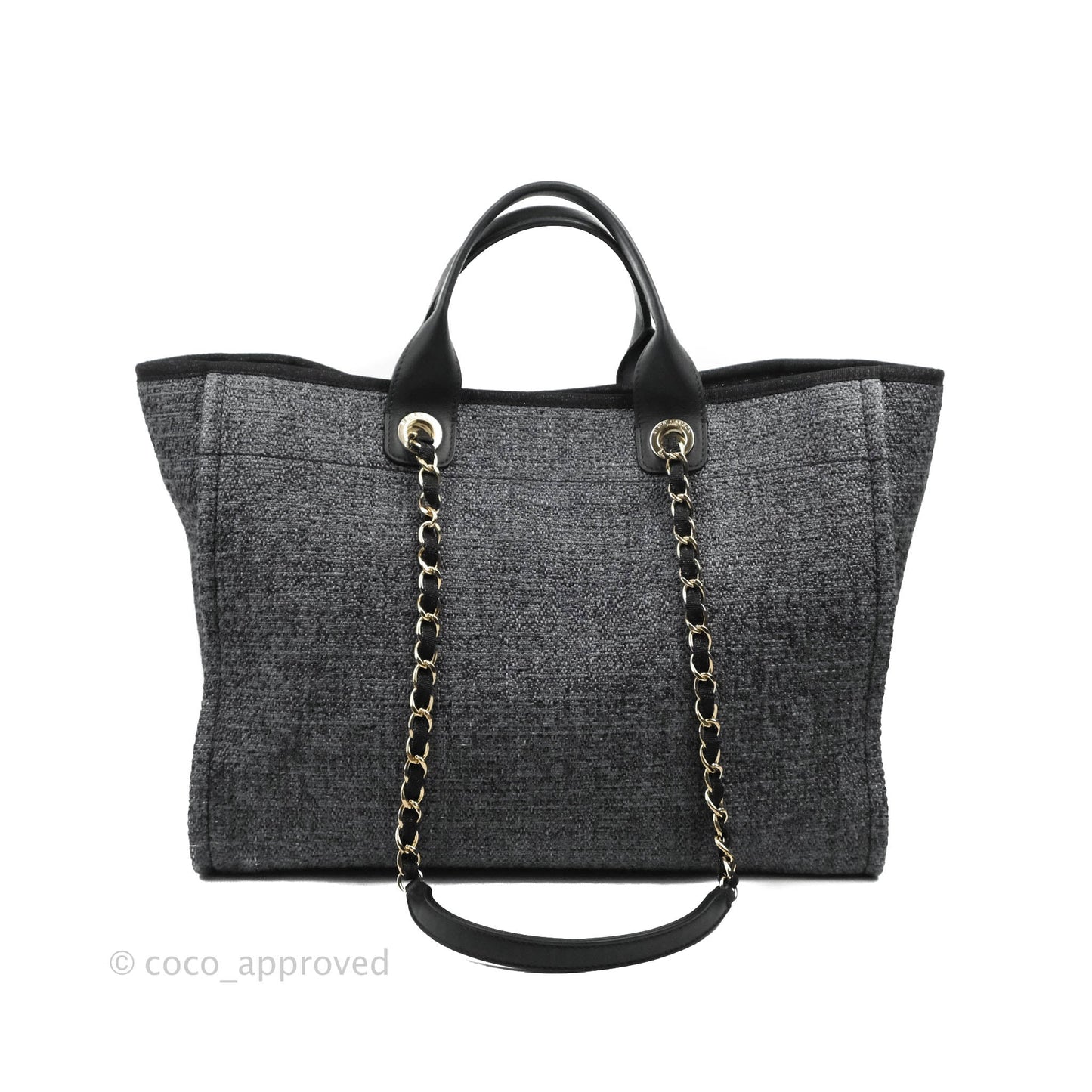 Chanel Canvas Deauville Large Tote Charcoal Grey