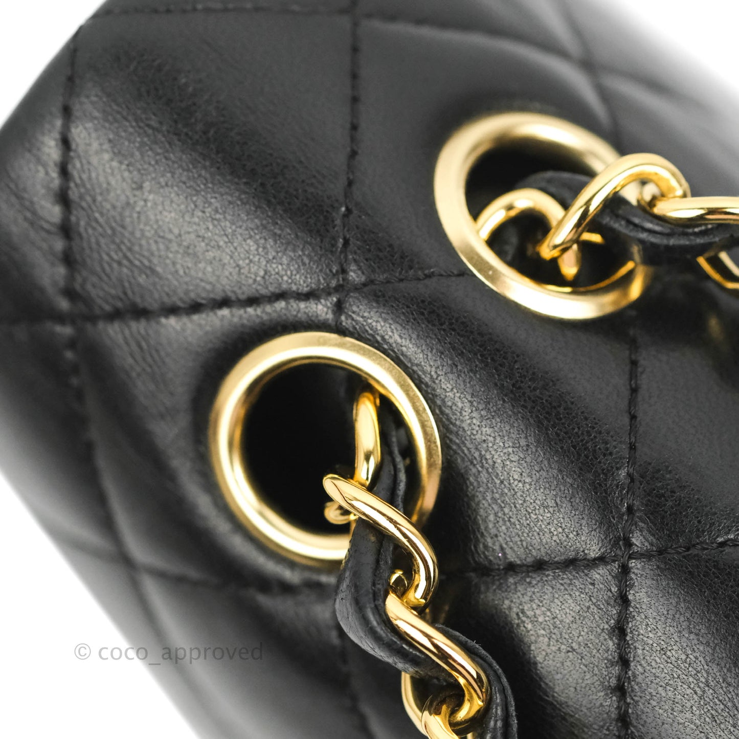Chanel Classic M/L Medium Flap Quilted Black Lambskin 24K Gold Hardware