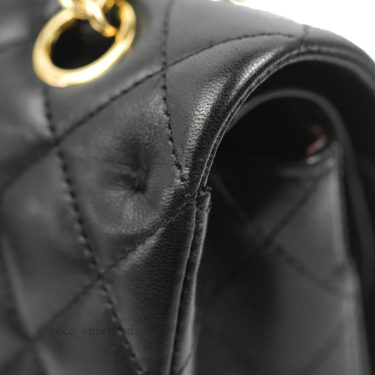 Chanel Classic M/L Medium Flap Quilted Black Lambskin Gold Hardware