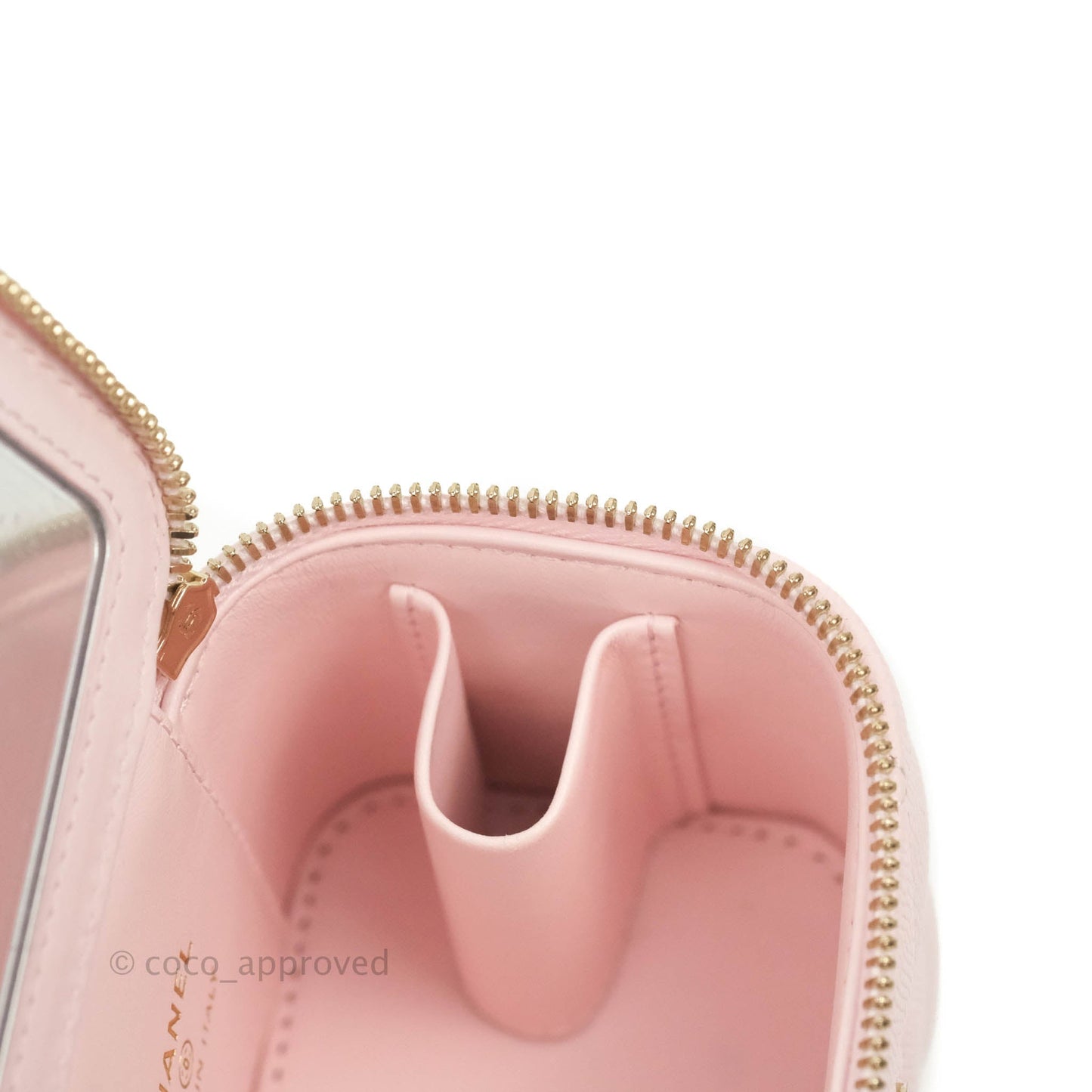 Chanel Mini Vanity With Chain Pink Caviar Gold Hardware