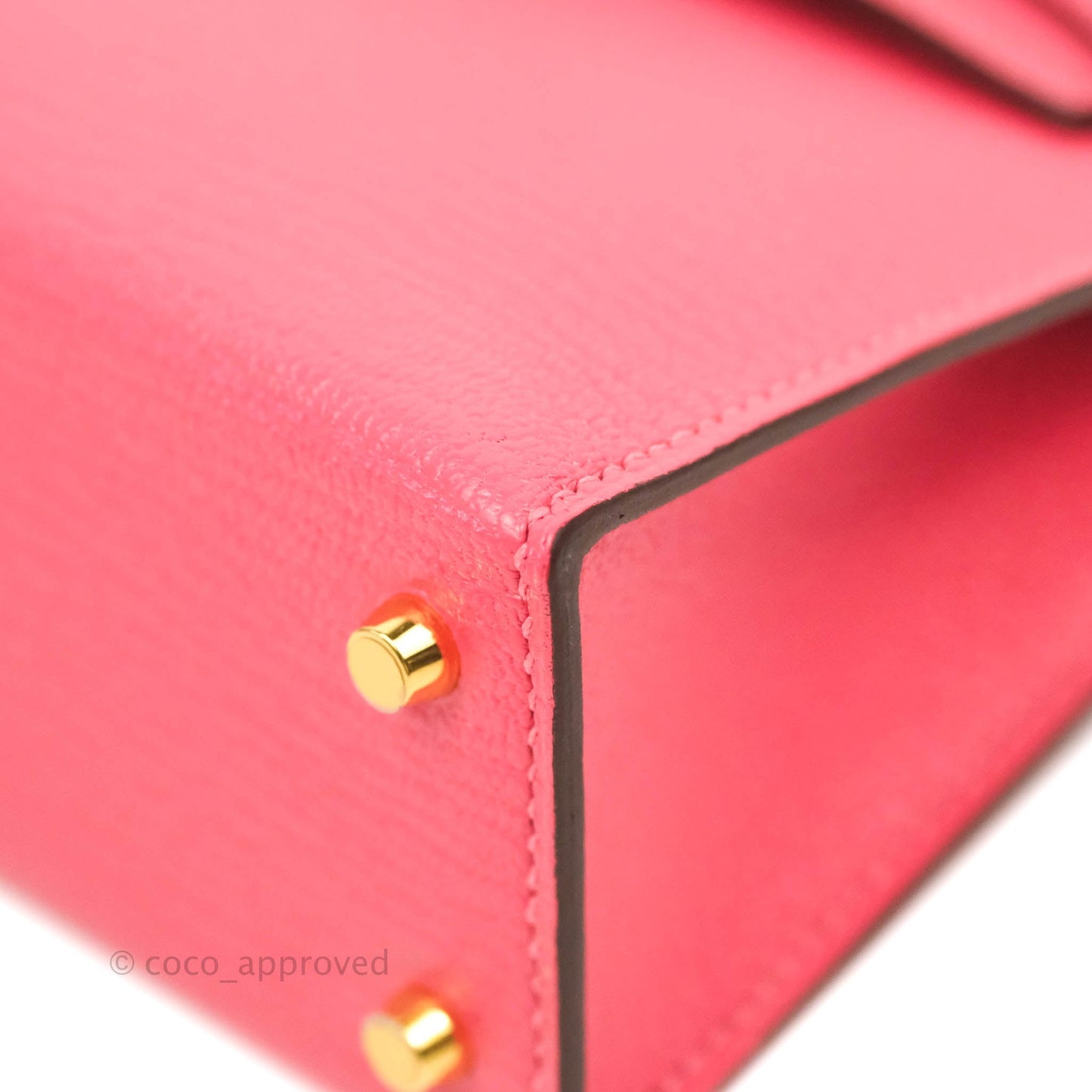 Hermes Mini Kelly II Chevre Mysore U5 Rose Lipstick Gold Hardware