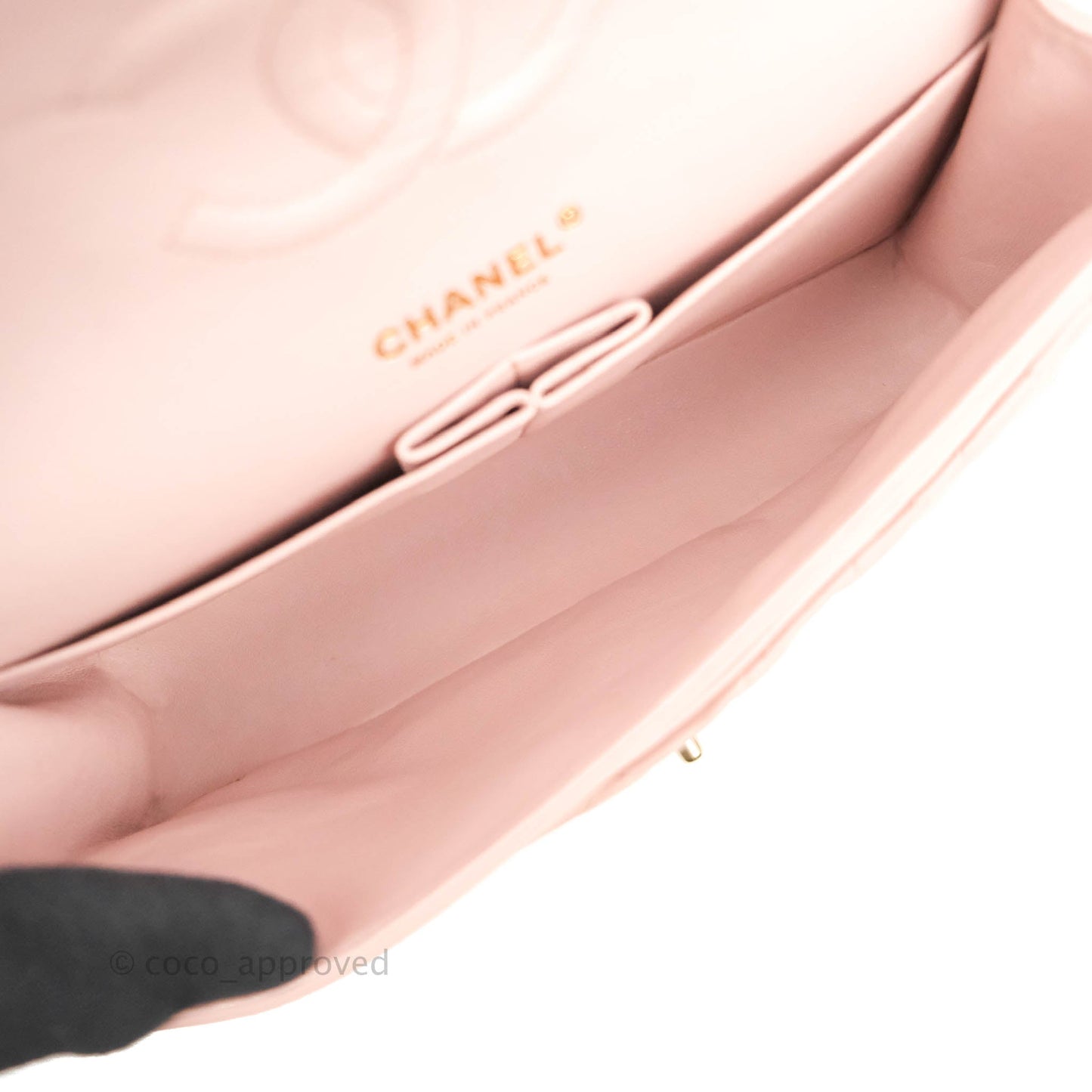 Chanel Classic M/L Medium Flap Quilted Light Pink Lambskin Matte Gold Hardware