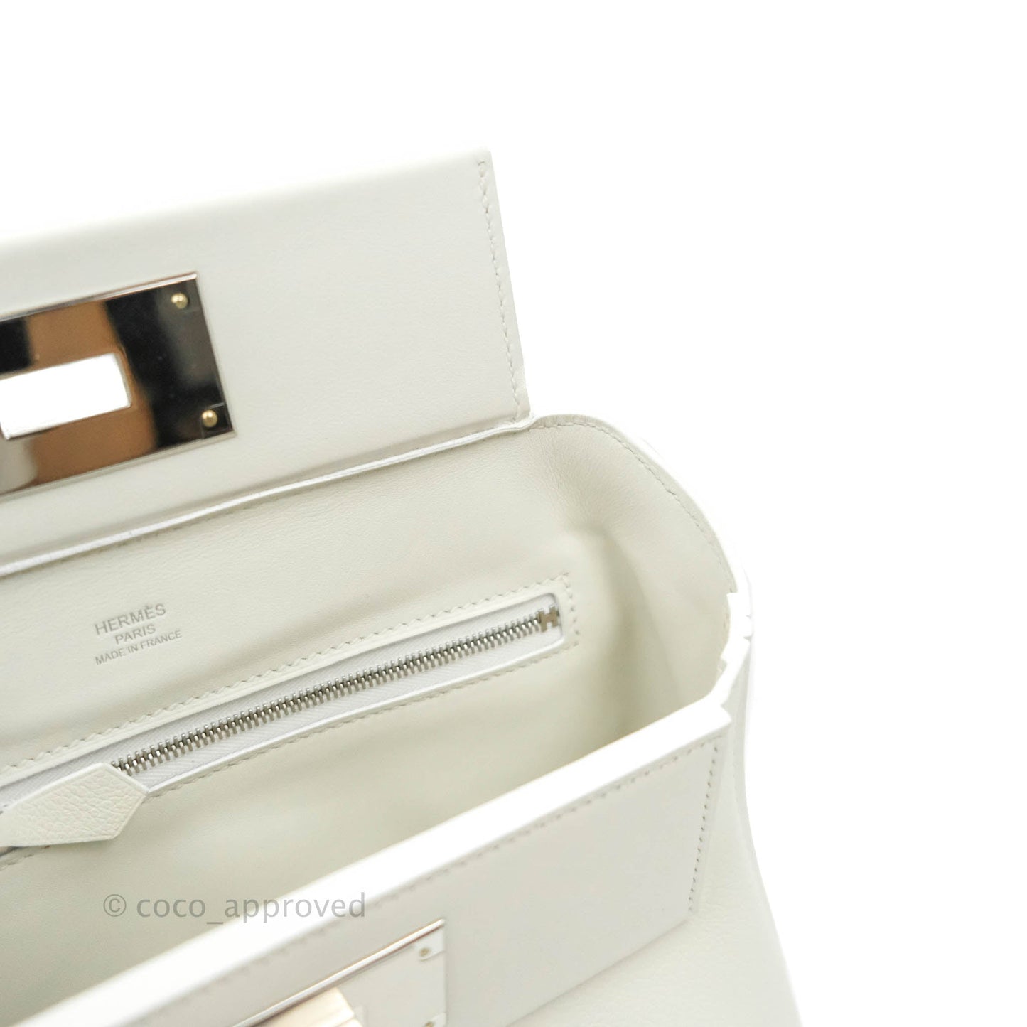 Hermès 24/24 21 Mini Blanc Evercolour Swift Palladium Hardware