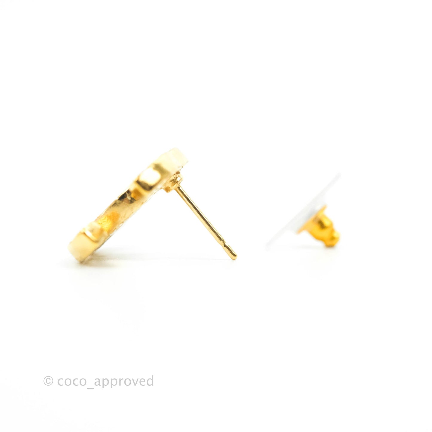 Chanel CC Hieroglyphs Earrings Gold Tone 19A