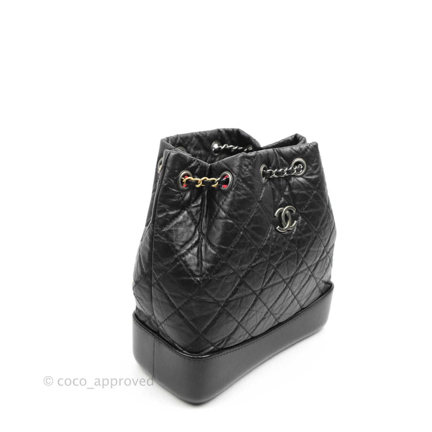 Chanel Small Gabrielle Backpack Black Aged Calfskin