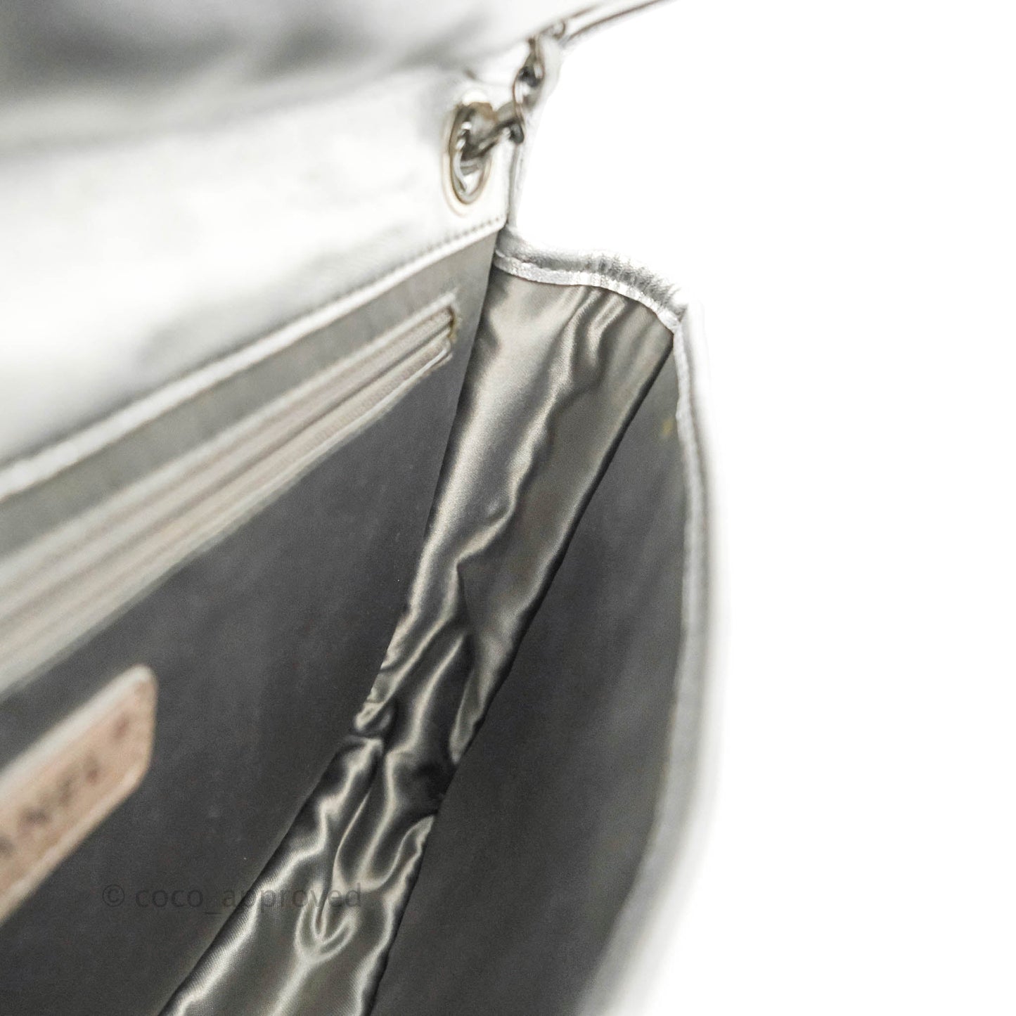 Chanel Vinyl Ice Cube Flap Bag Metallic Silver Silver Hardware