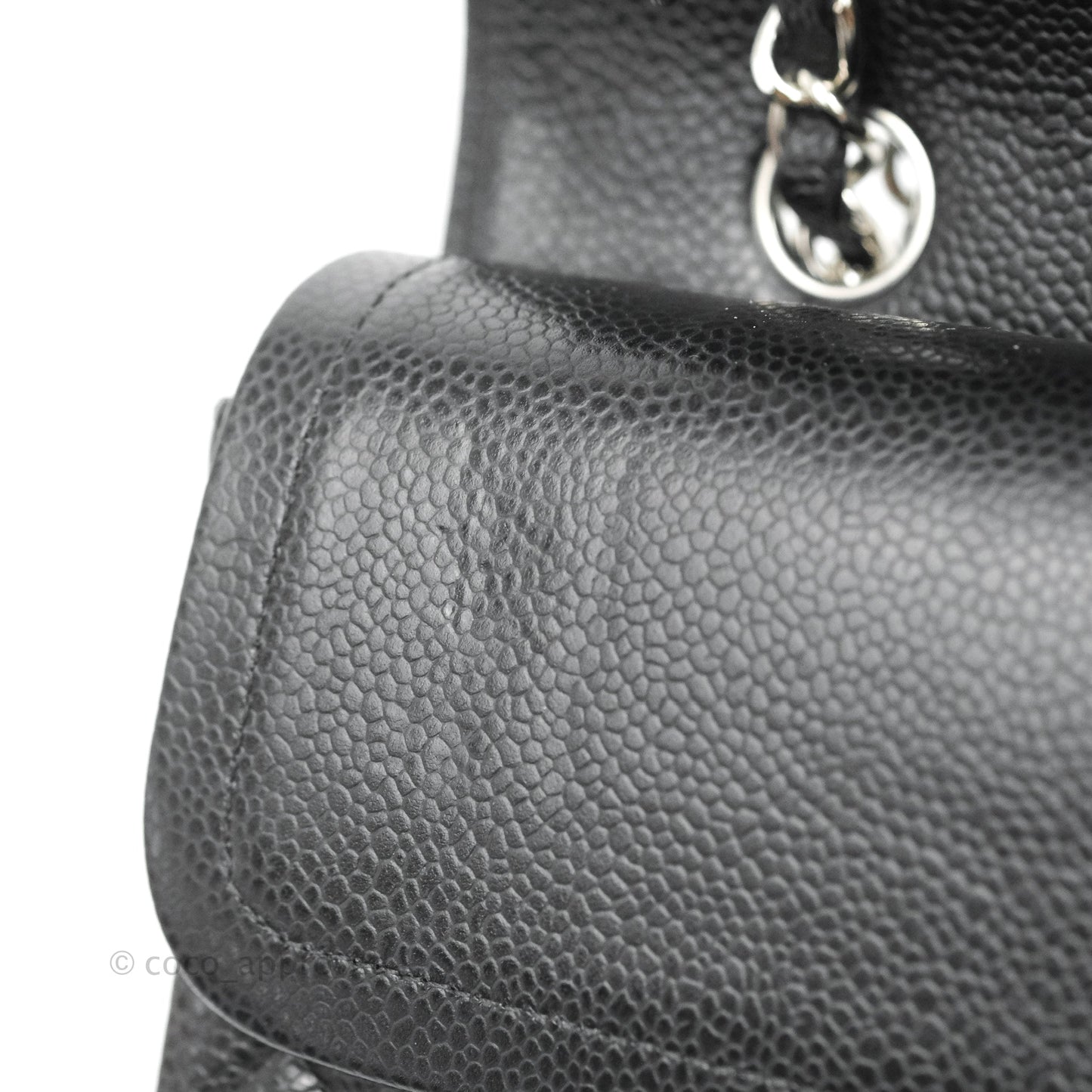 Chanel Classic M/L Medium Flap Quilted Black Caviar Silver Hardware