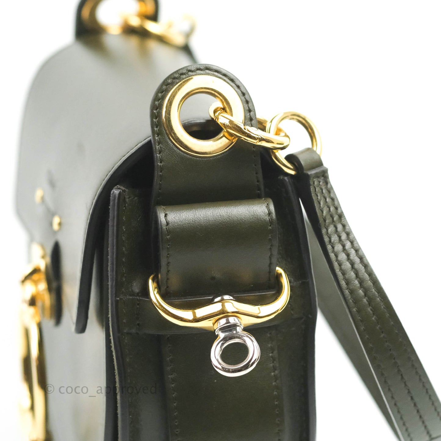 Chloé Small Tess Bag Dark Green Calfskin Suede