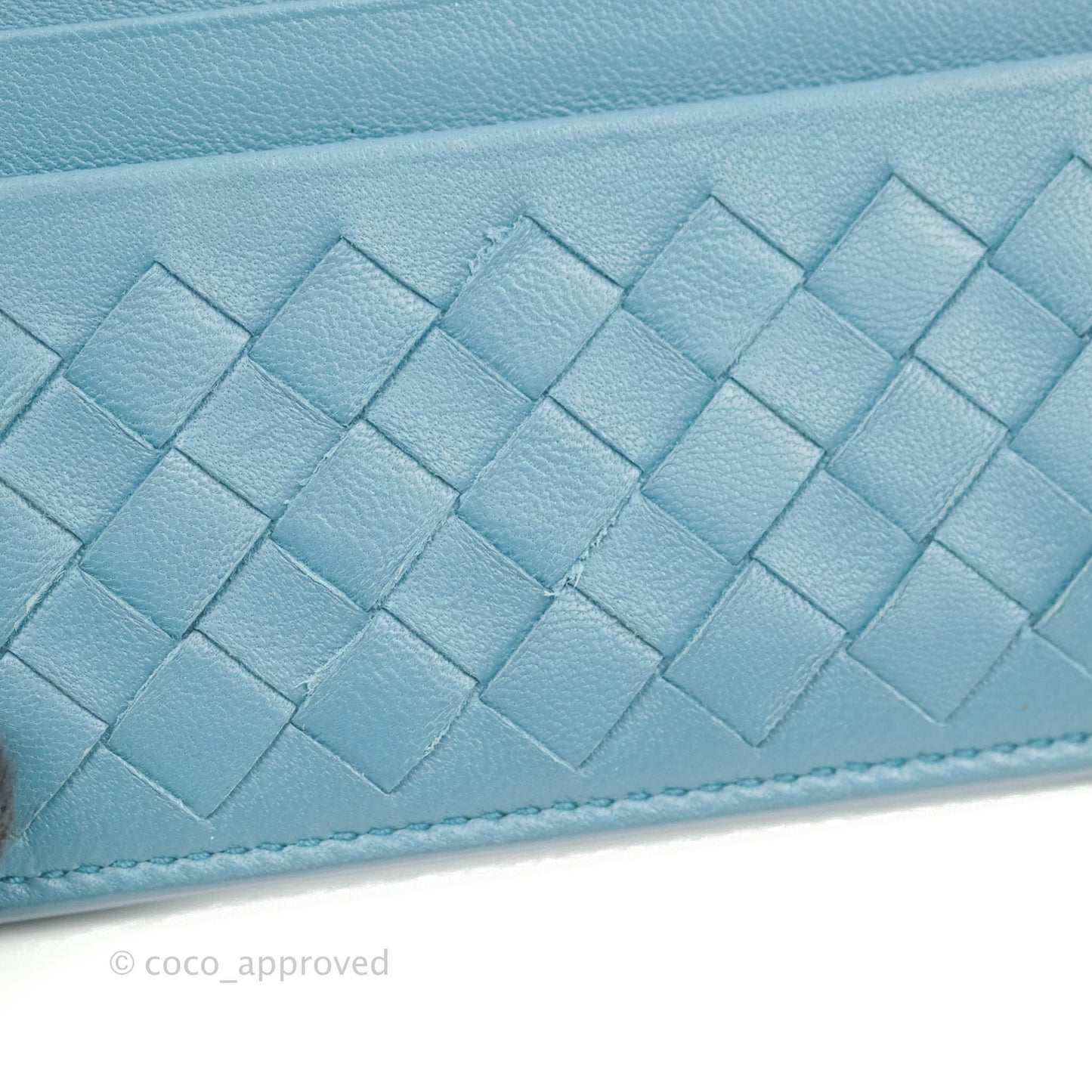 Bottega Veneta Intrecciato Card Holder Petrol Blue