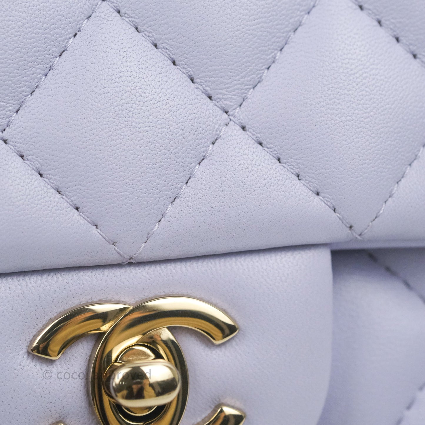 Chanel Quilted Mini Rectangular Flap Lilac Lambskin Gold Hardware