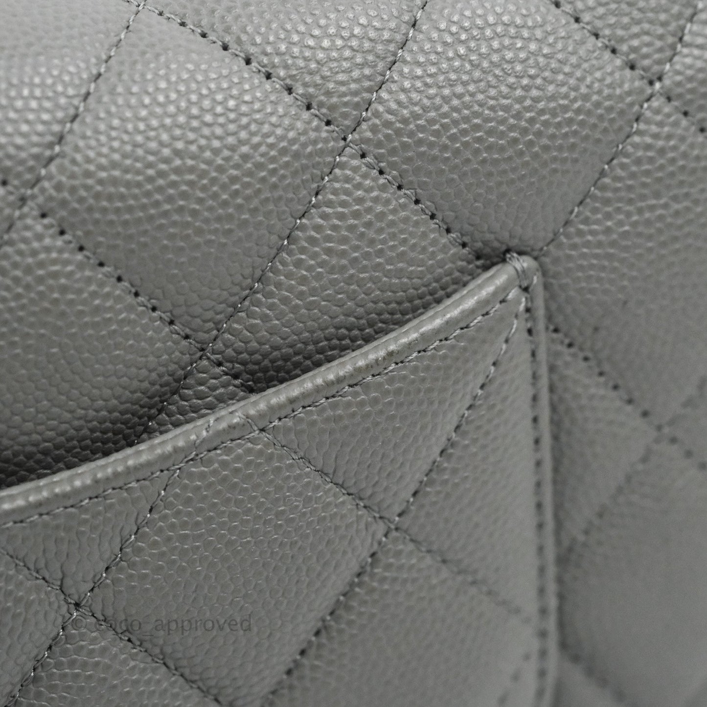 Chanel Quilted Classic Wallet on Chain WOC Grey Caviar Gold Hardware