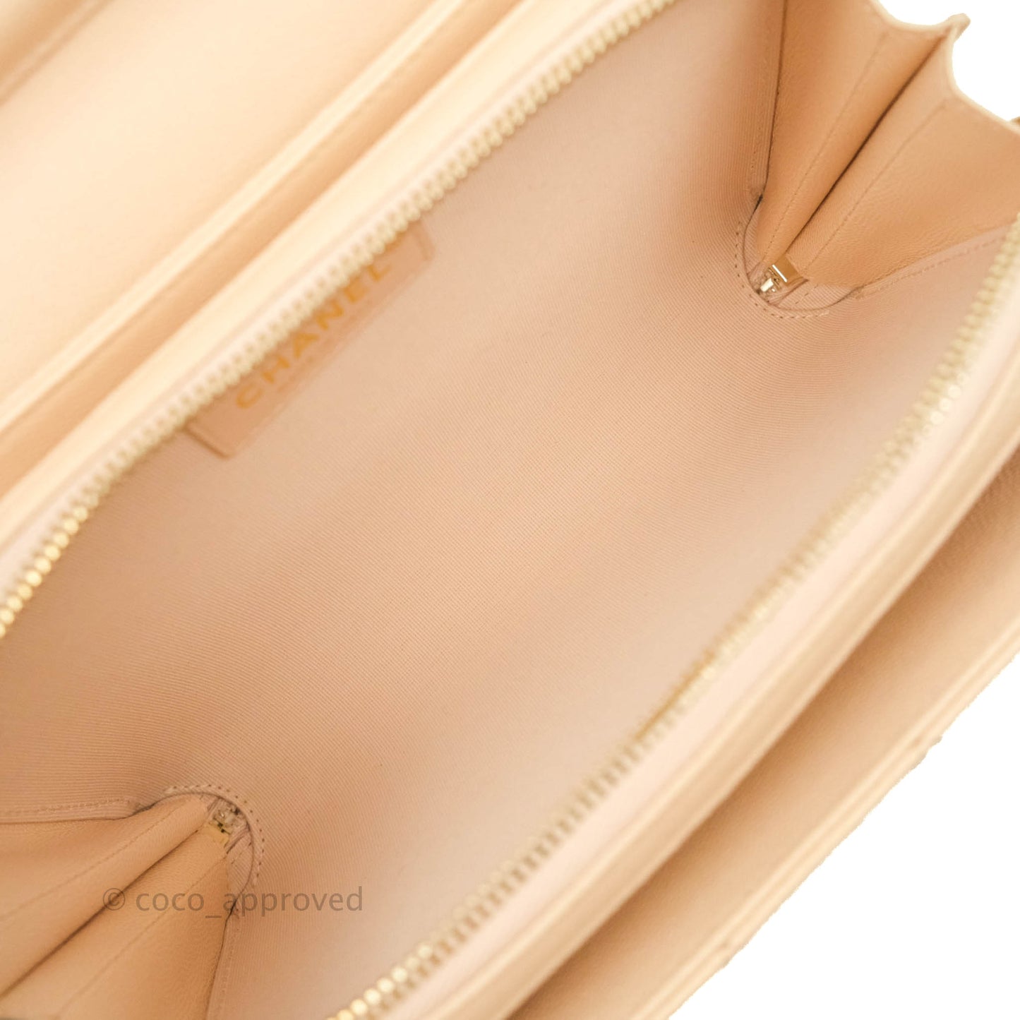 Chanel Quilted Like The Wallet Medium Flap Light Beige Caviar Gold Hardware 22C
