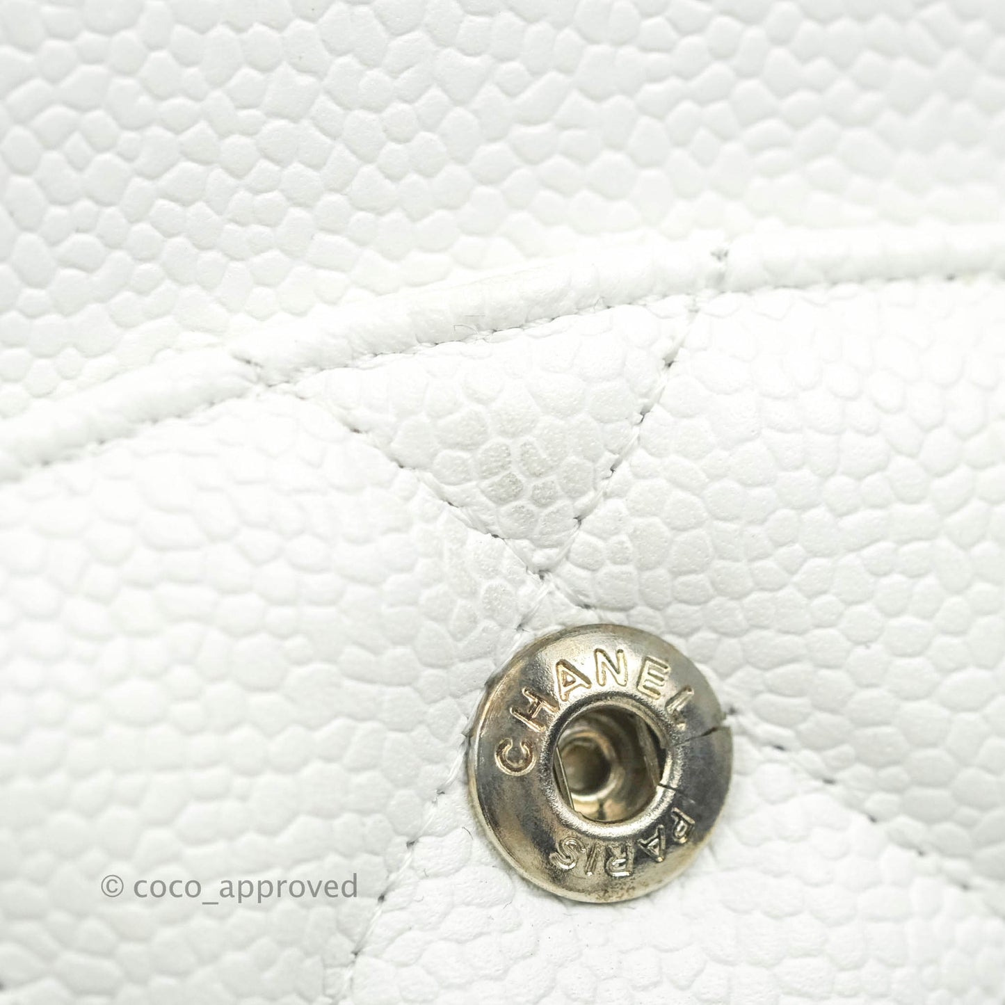 Chanel Jumbo Double Flap White Caviar Silver Hardware⁣⁣