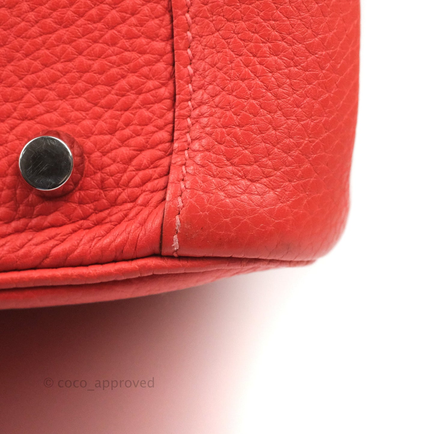 Hermès Lindy 30 Red Clemence Palladium Hardware