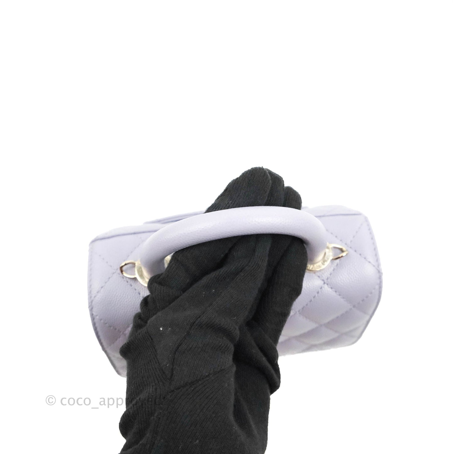 Chanel Mini Coco Handle Quilted Lilac Caviar Gold Hardware